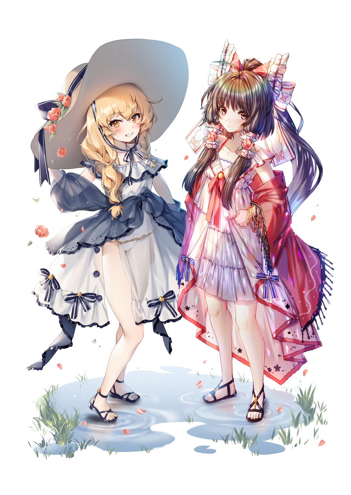 dress hajin hakurei_reimu kirisame_marisa pantsu see_through summer_dress touhou