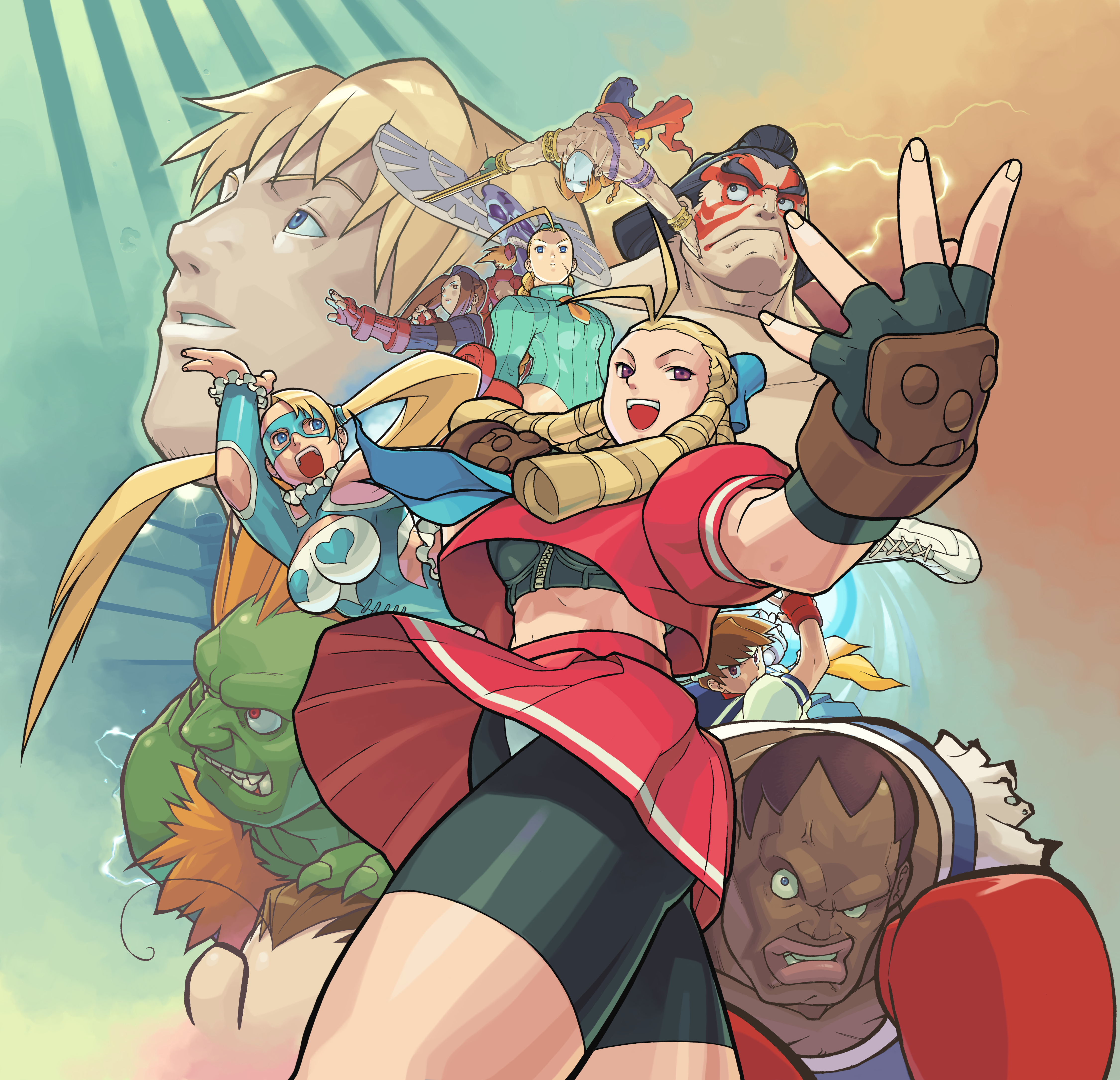 balrog bike_shorts blanka bra cammy_white capcom chun_li cody_travers crossover edayan edmond_honda final_fight hibiki_dan juli juni kanzuki_karin kasugano_sakura leotard mike_bison pantsu rainbow_mika rival_schools seifuku skirt_lift street_fighter sword uniform vega