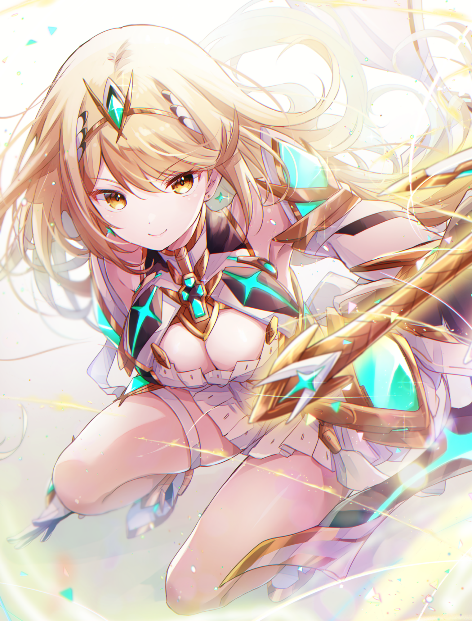 dress garter hikari_(xenoblade_2) sword ui_frara xenoblade_(series) xenoblade_2