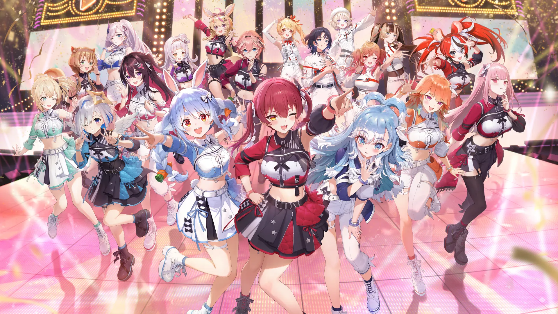amane_kanata angel animal_ears ayunda_risu azki_(hololive) bunny_ears garter hakos_baelz hiodoshi_ao hololive hololive_dev_is hololive_english hololive_indonesia houshou_marine ichijou_ririka juufuutei_raden kazama_iroha kobo_kanaeru mori_calliope murasaki_shion omaru_polka otonose_kanade pavolia_reine stockings tagme tail takanashi_kiara takane_lui thighhighs todoroki_hajime uniform usada_pekora wallpaper wings
