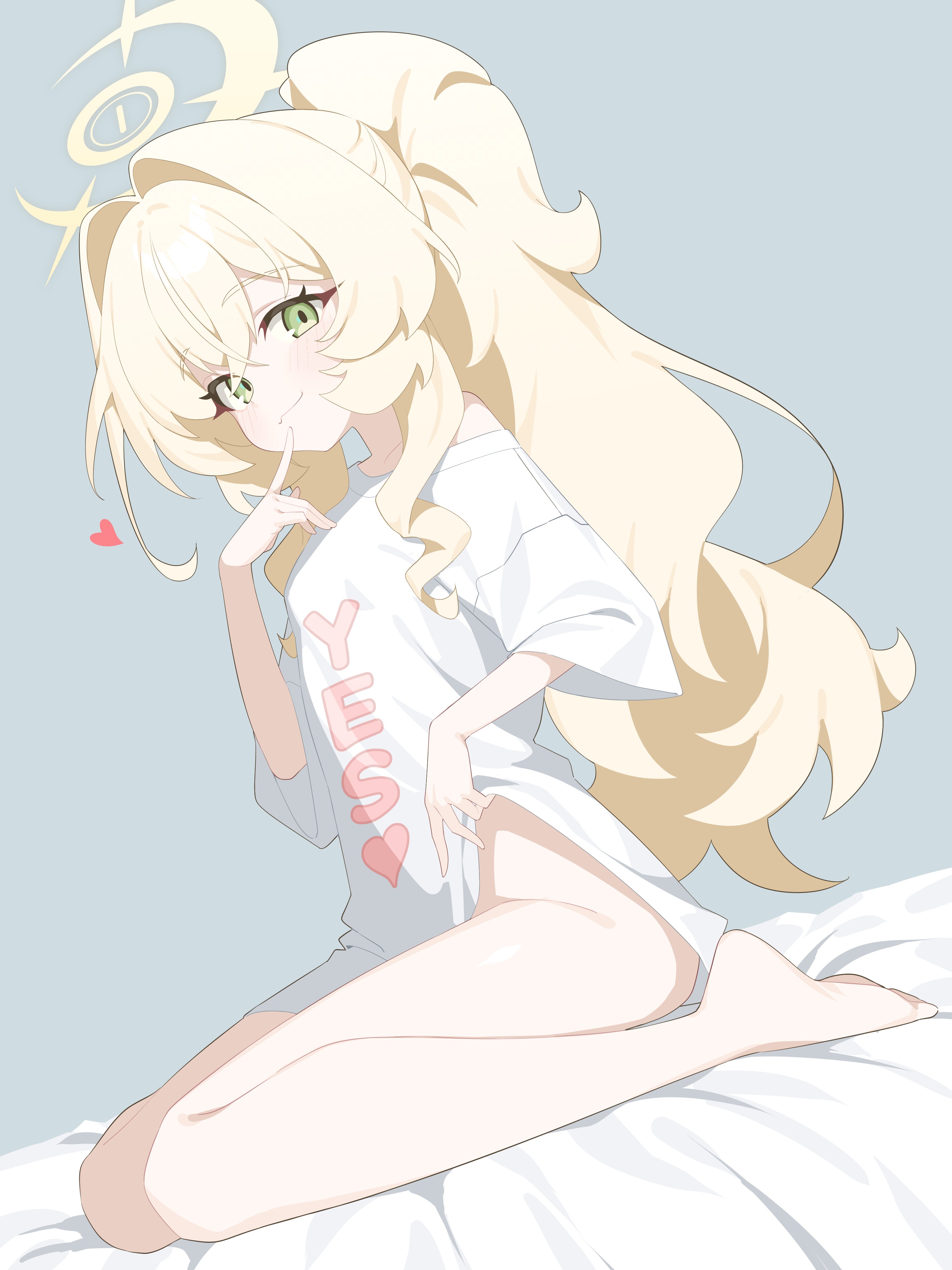 blue_archive bottomless halo honi1010 loli professor_niyaniya shirt_lift