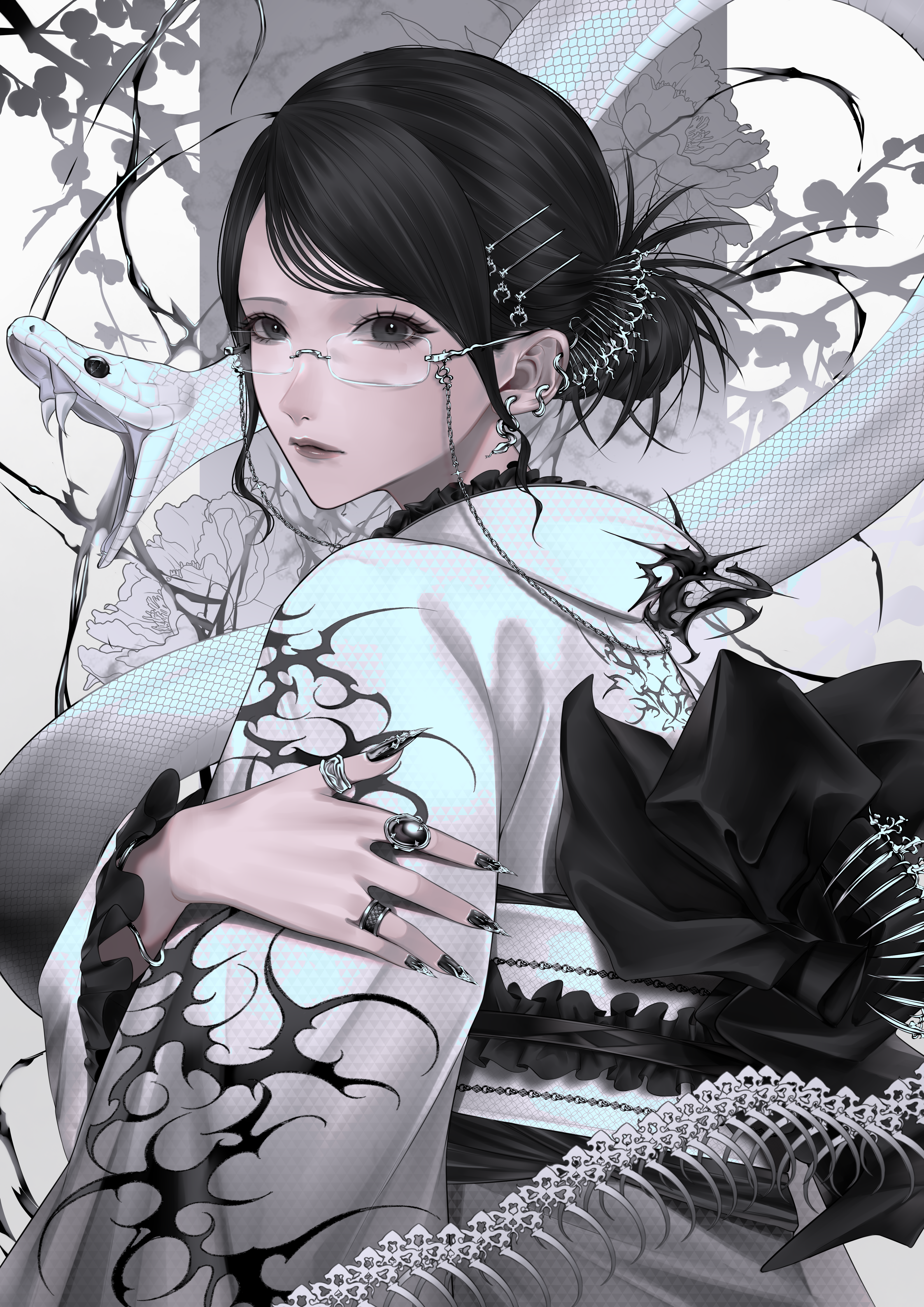 kimono mano_mouth megane