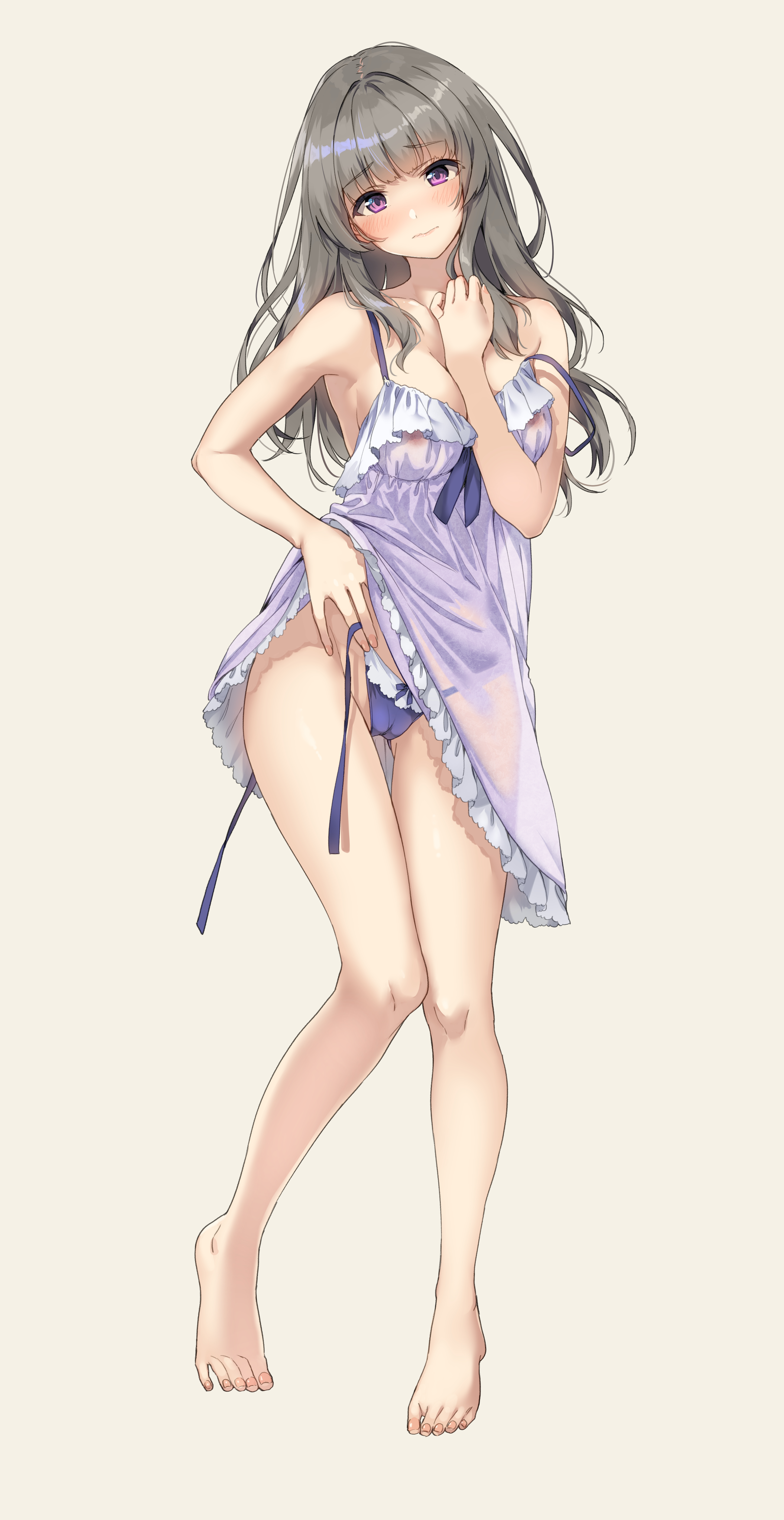 areola cameltoe lingerie no_bra pantsu panty_pull see_through skirt_lift string_panties thong unasaka