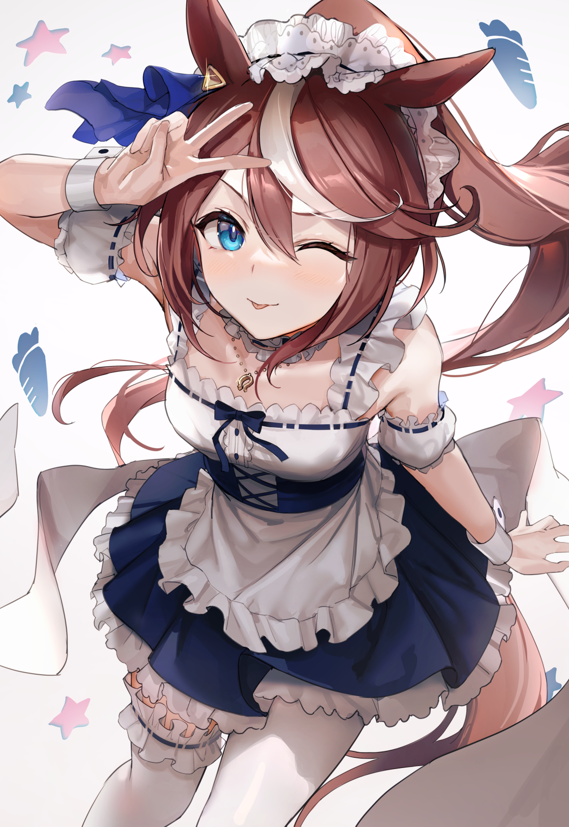 animal_ears cbi_cbi garter maid tail thighhighs tokai_teio_(umamusume) uma_musume_pretty_derby