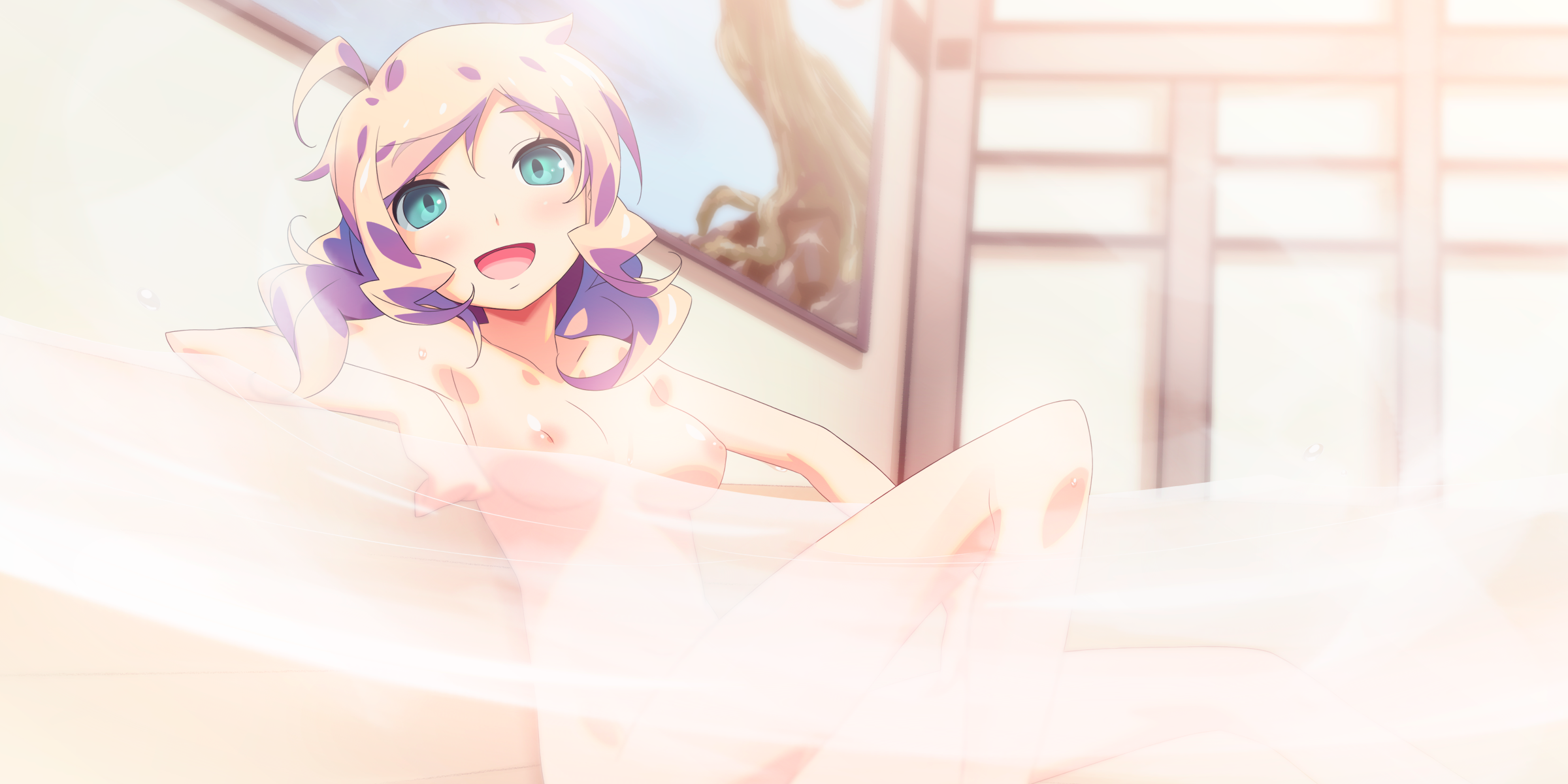 akinoko bathing chitoseya_touko game_cg kaminoyu light naked nipples wet