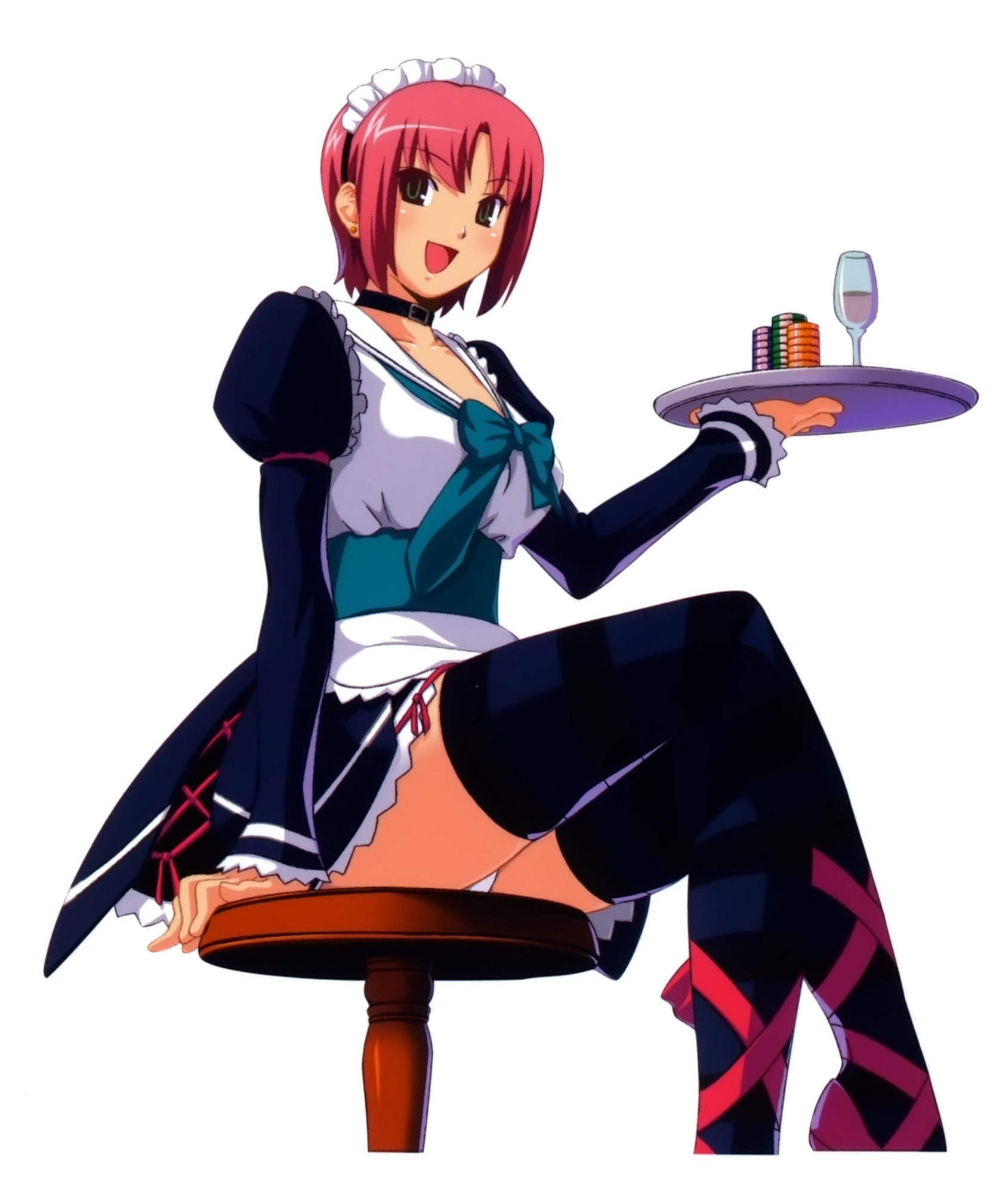 koutaro rio super_blackjack thighhighs waitress