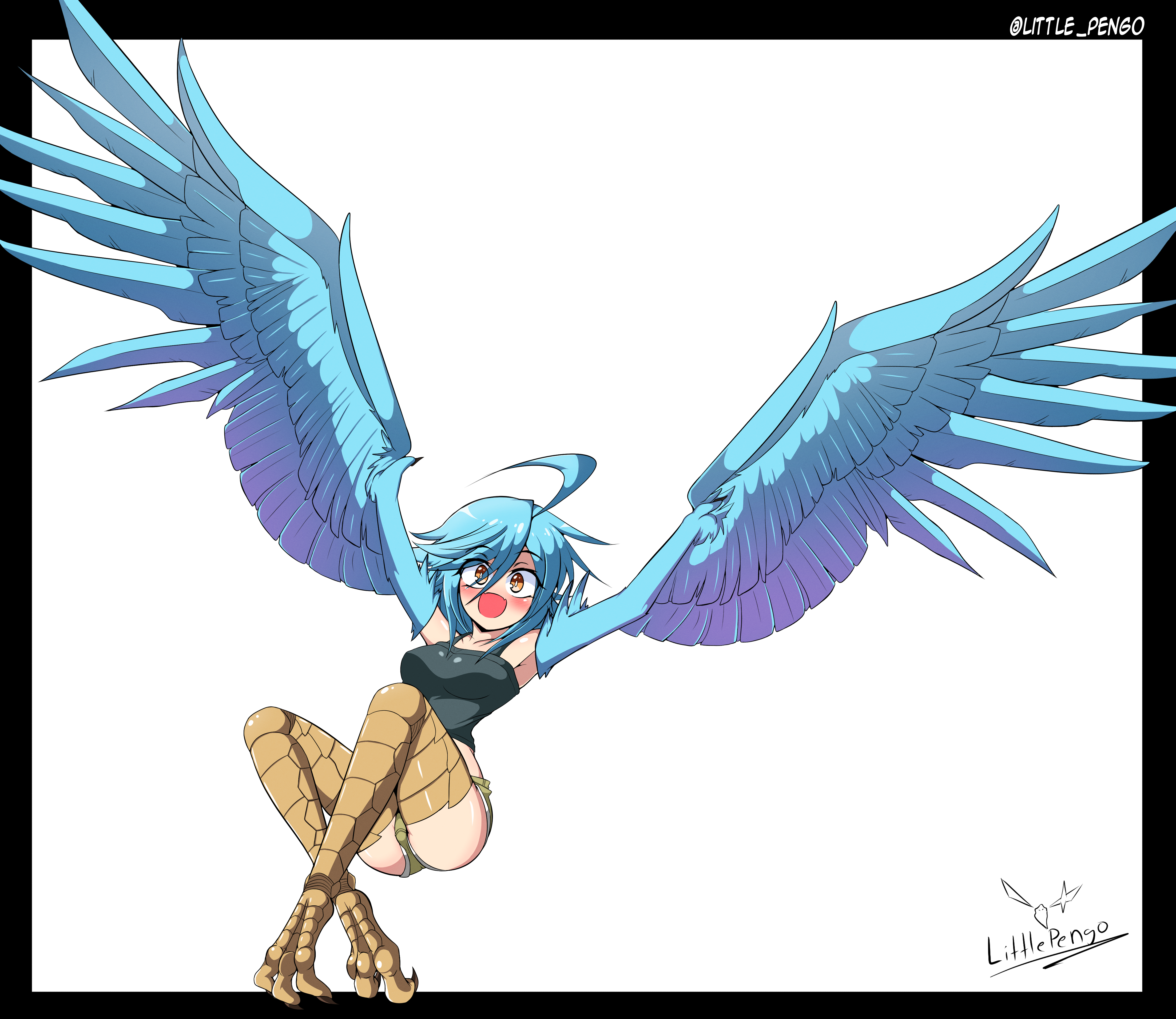 littlepengo monster_girl monster_musume_no_iru_nichijou papi wings