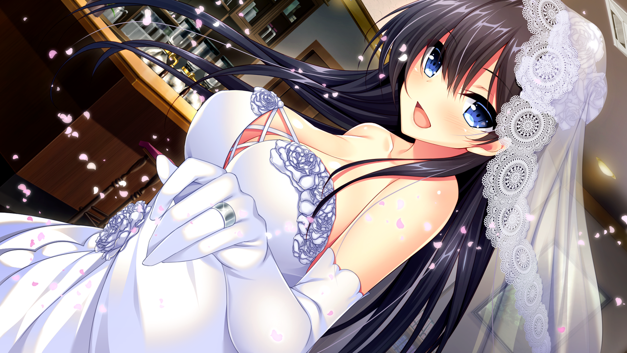 jitaku studio netarou real eroge situation! 2 ootori chikage dress game cg  no bra wedding dress | #631221 | yande.re