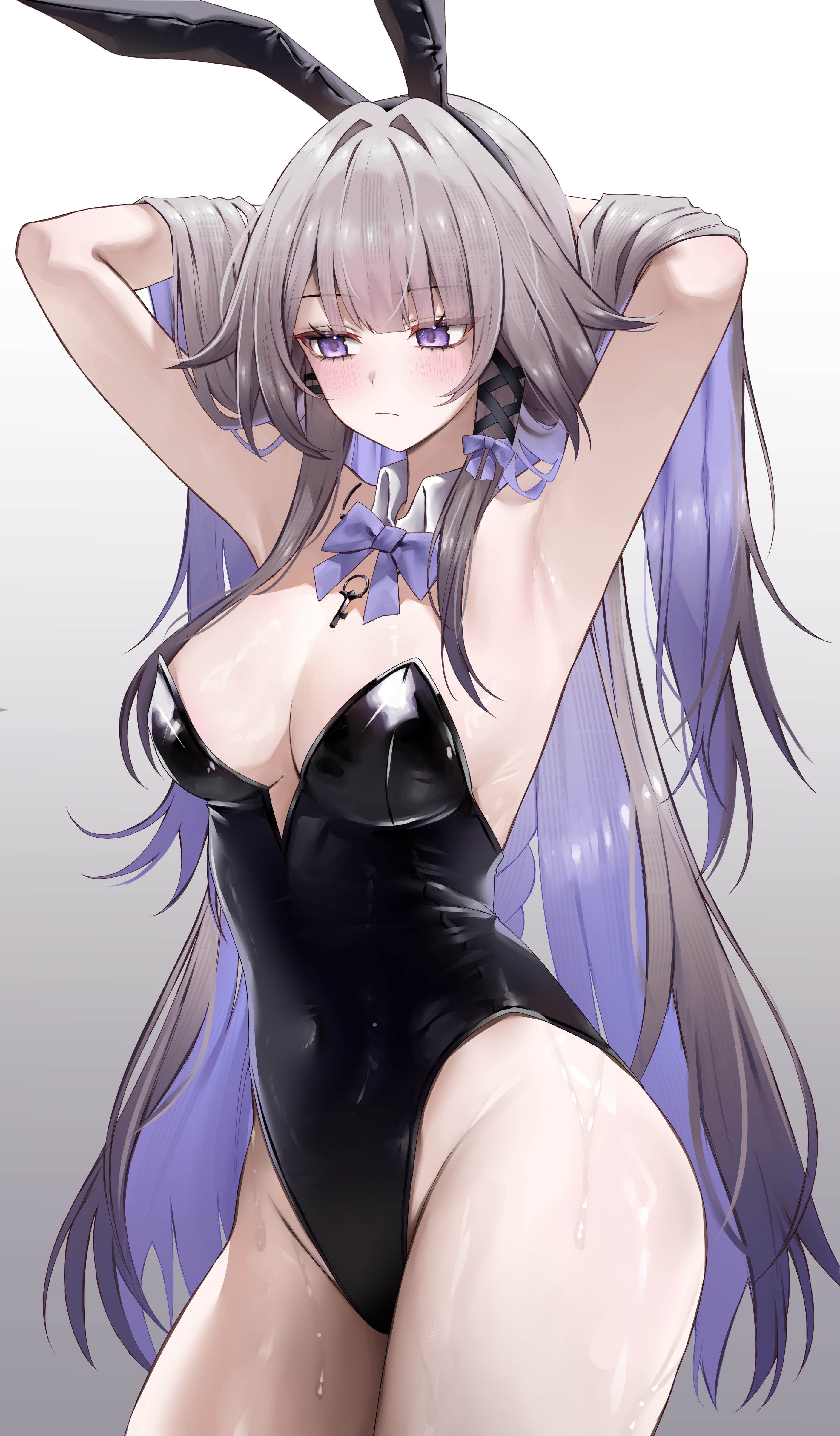 animal_ears bunny_ears bunny_girl herta honkai:_star_rail no_bra vitaminechan wet