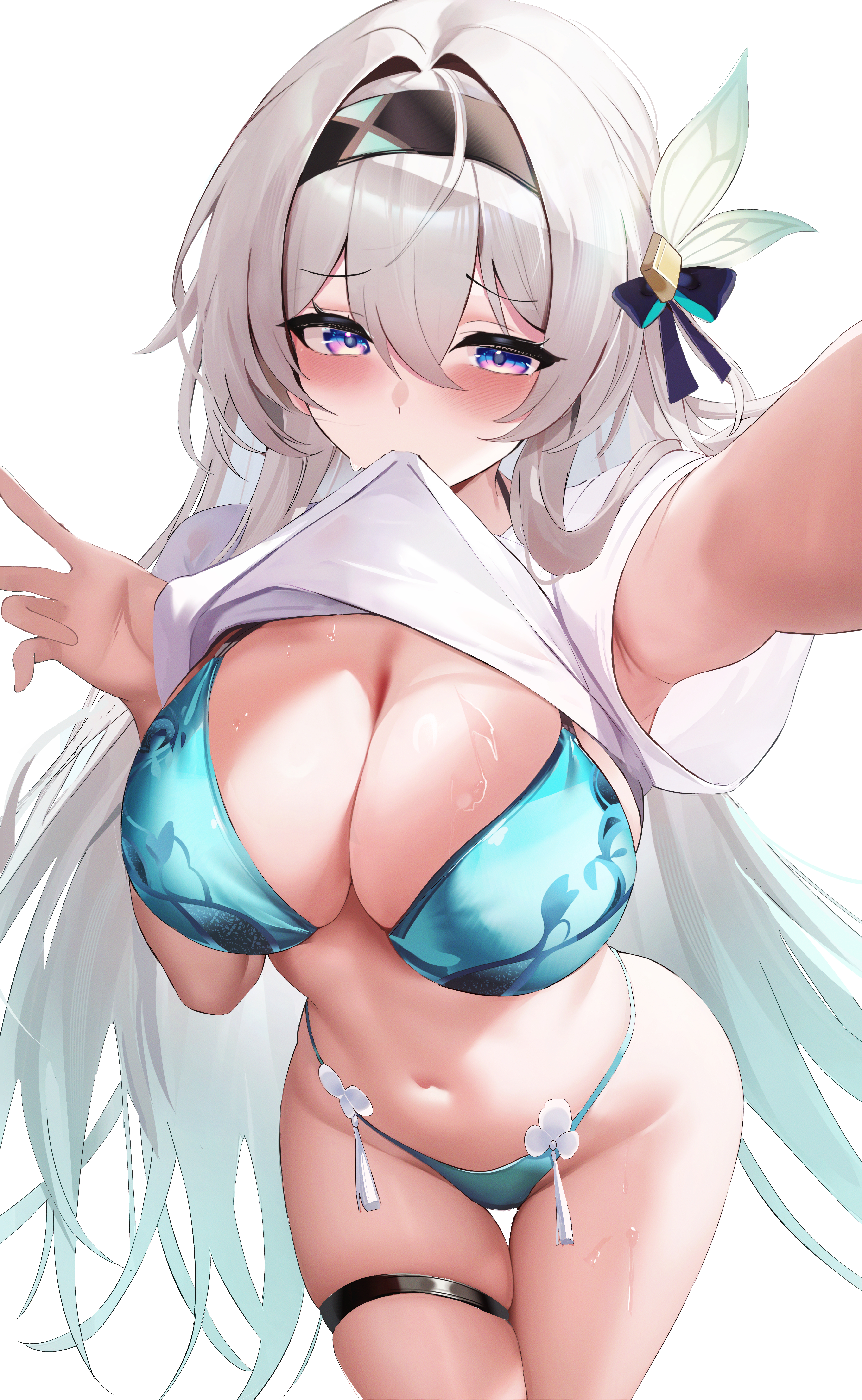 bikini fantongjun firefly garter honkai:_star_rail selfie shirt_lift swimsuits wet