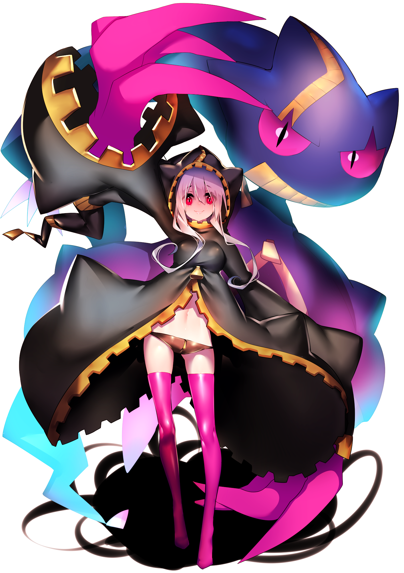 anthropomorphization banette pantsu pokemon rahato thighhighs