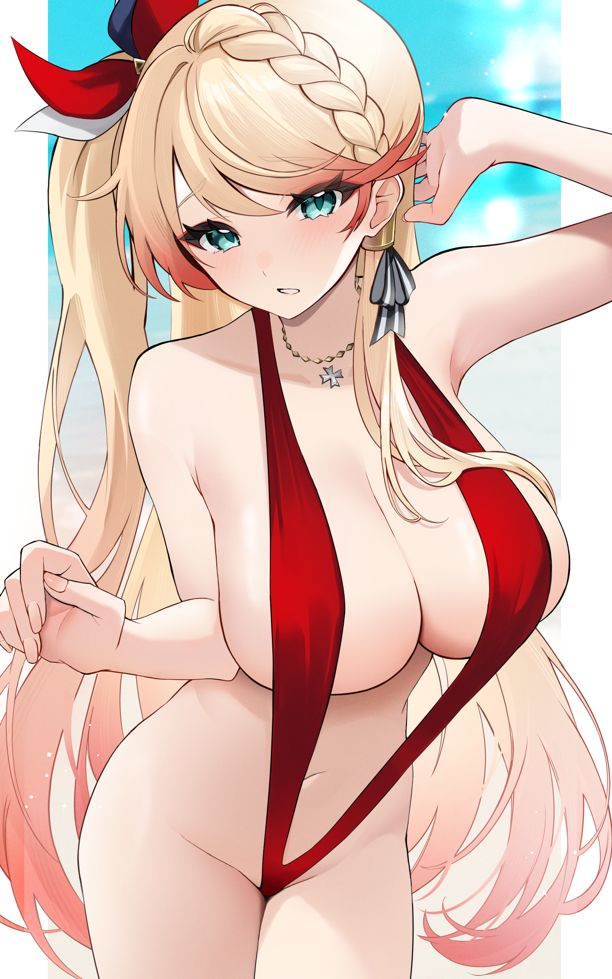 azur_lane howe_(azur_lane) sling_bikini swimsuits yamaha_tsui