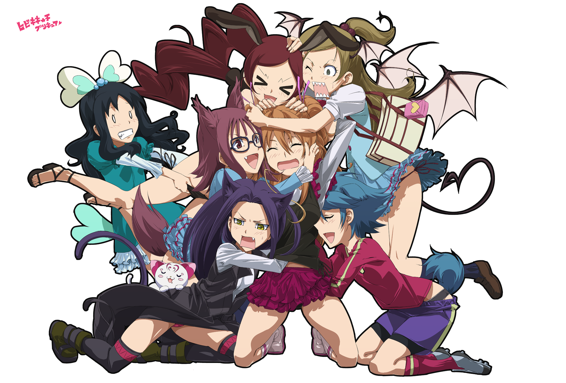 animal_ears megane pantsu souichi tail thighhighs yuri