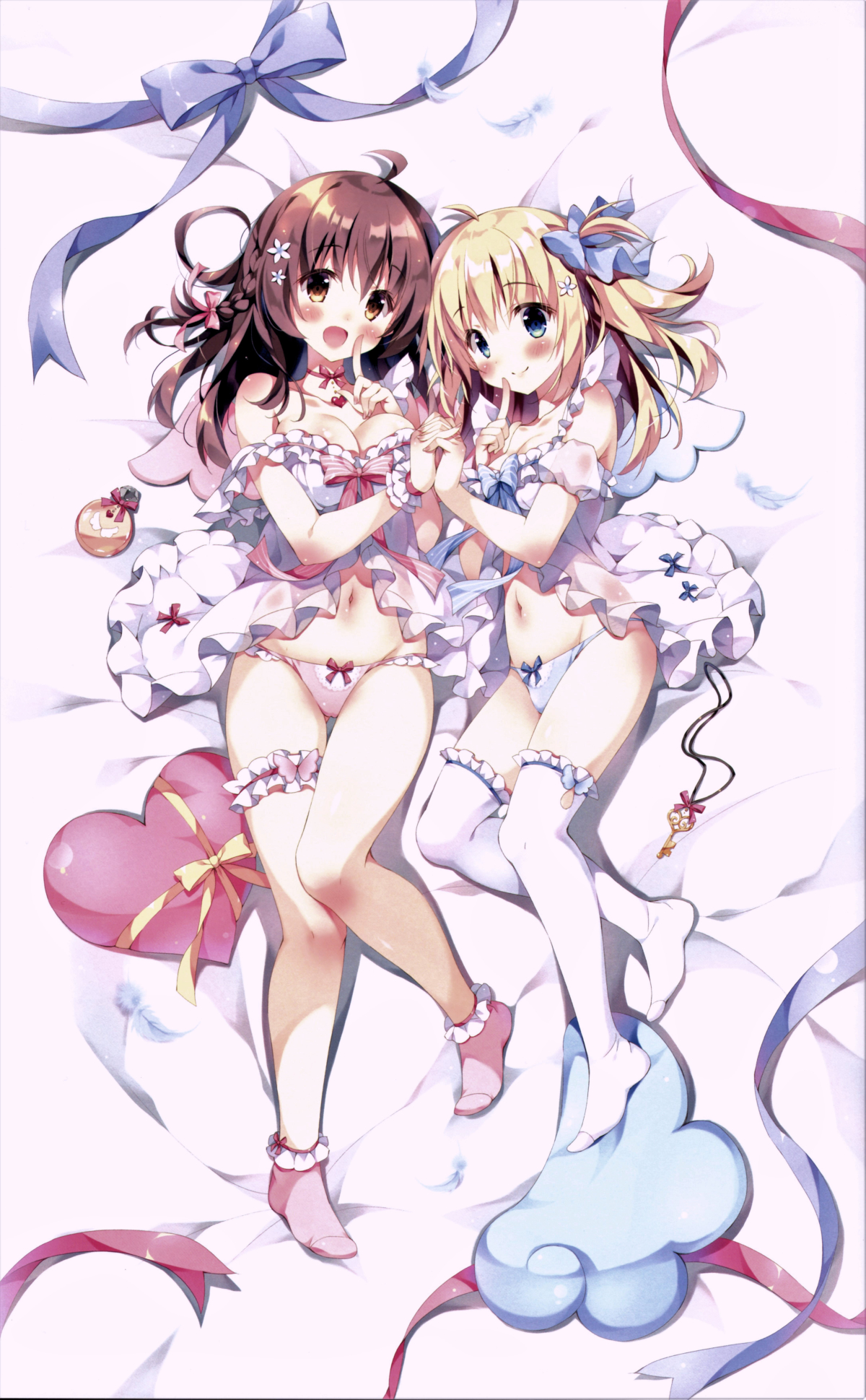 cocoa_(pan_no_mimi) dakimakura garter lingerie pan pantsu see_through skirt_lift ten_(pan_no_mimi) thighhighs