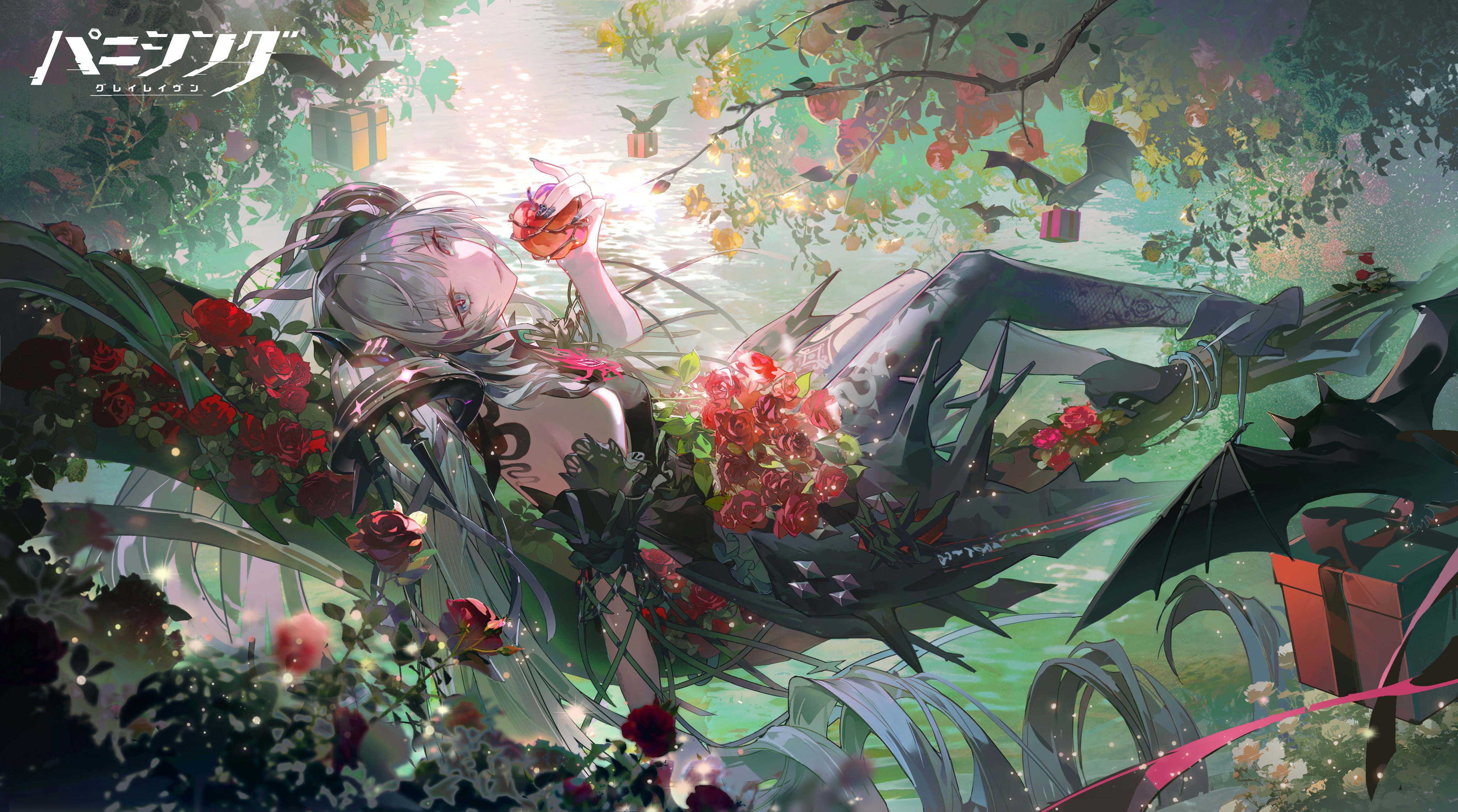 heels luna_(punishing:_gray_raven) no_bra punishing:_gray_raven tagme tattoo