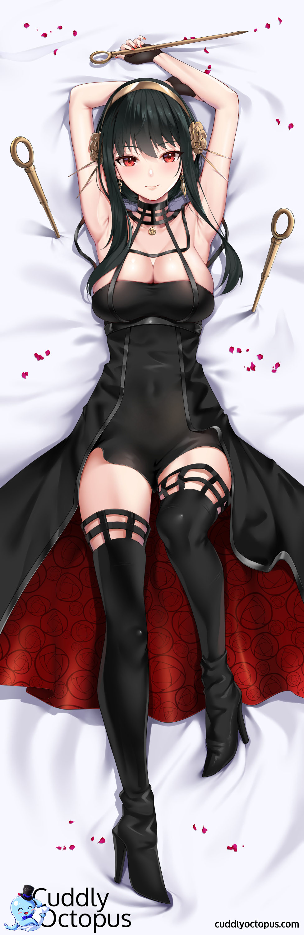 cuddly_octopus dakimakura dress heels matrix16 no_bra spy_x_family thighhighs weapon yor_briar