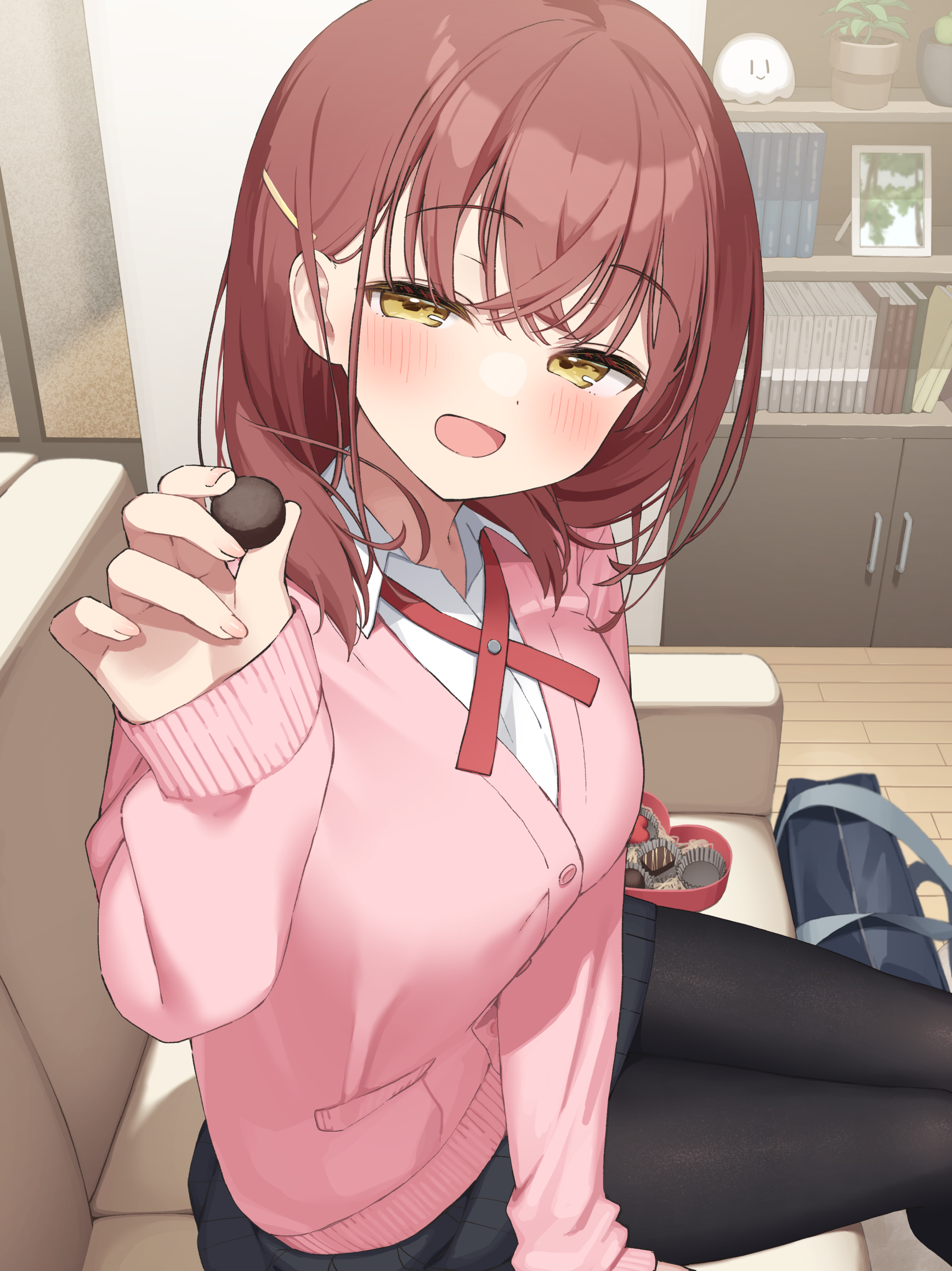 akari_(muninshiki) muninshiki pantyhose seifuku sweater valentine