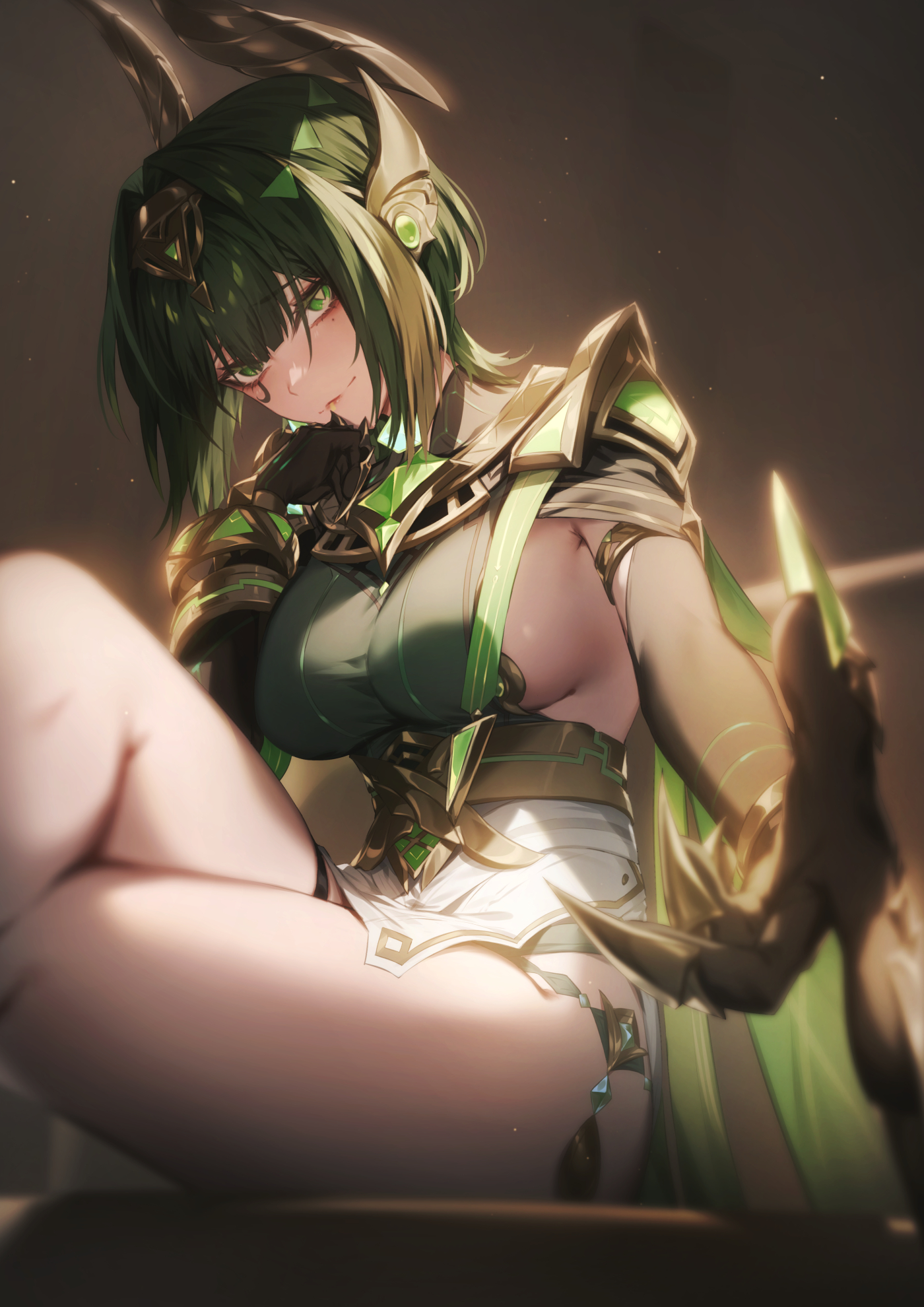 armor garter genshin_impact genyaky nefer no_bra