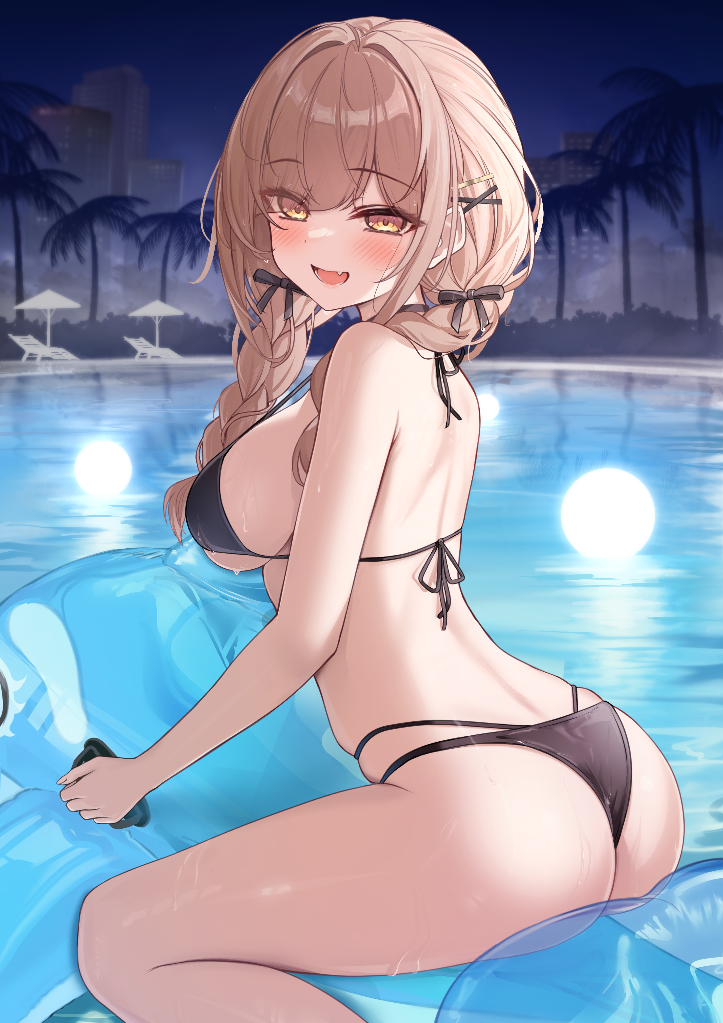 ass bikini monaka_curl swimsuits thong wet