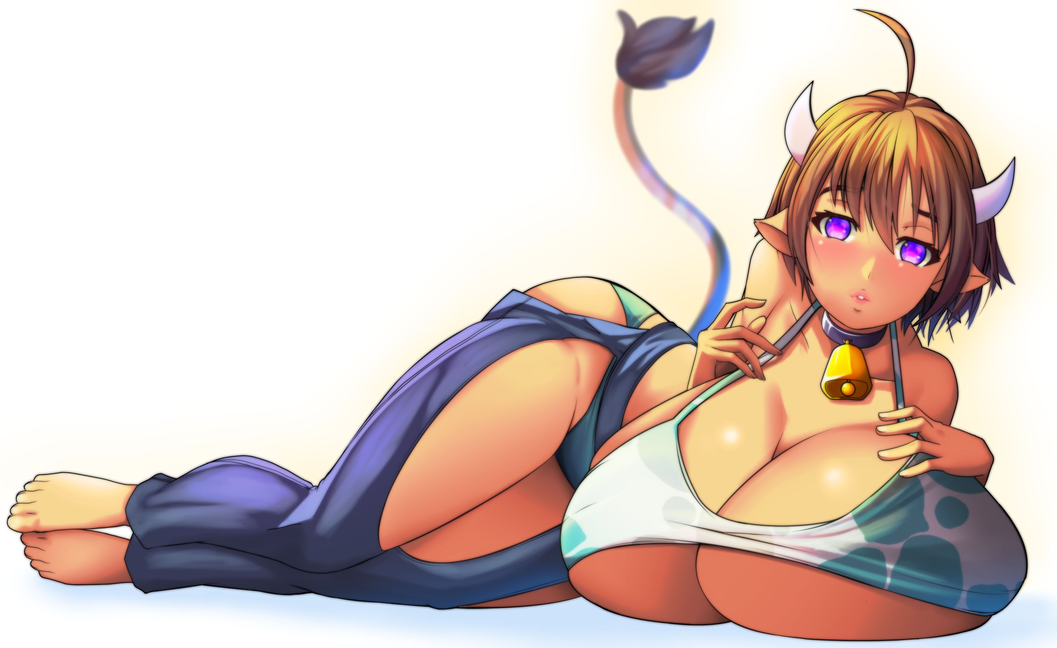 ishuzoku reviewers milky (ishuzoku reviewers) animal ears bikini breast  hold horns swimsuits tagme tail | #898561 | yande.re