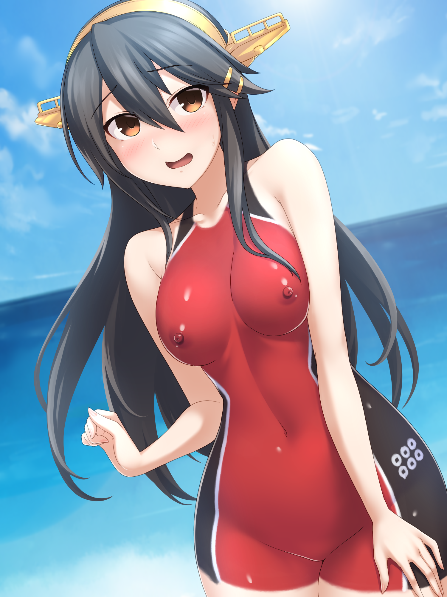 haruna_(kancolle) kantai_collection naked nipples pataneet