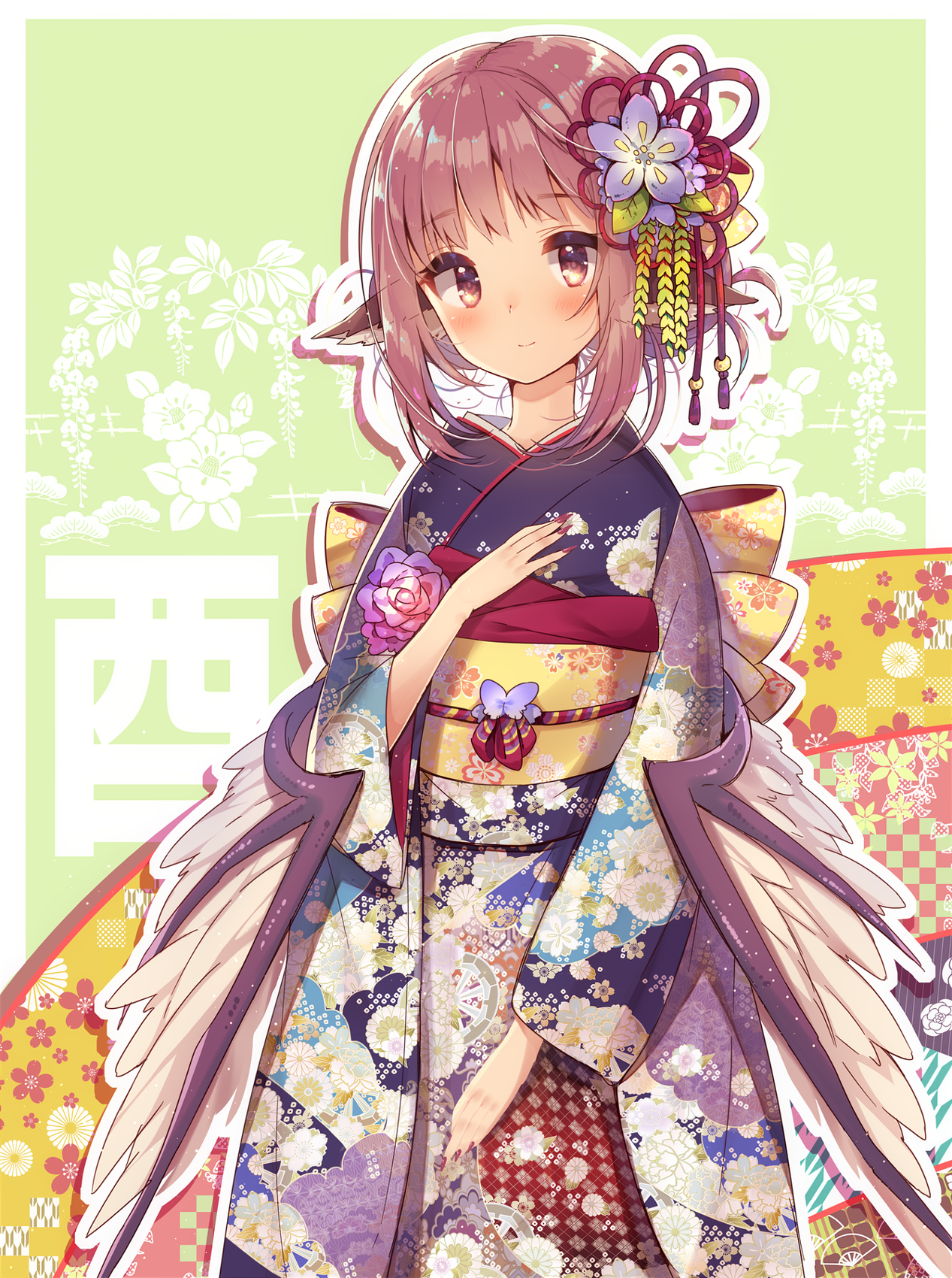 Usamata Touhou Mystia Lorelei Animal Ears Kimono Wings