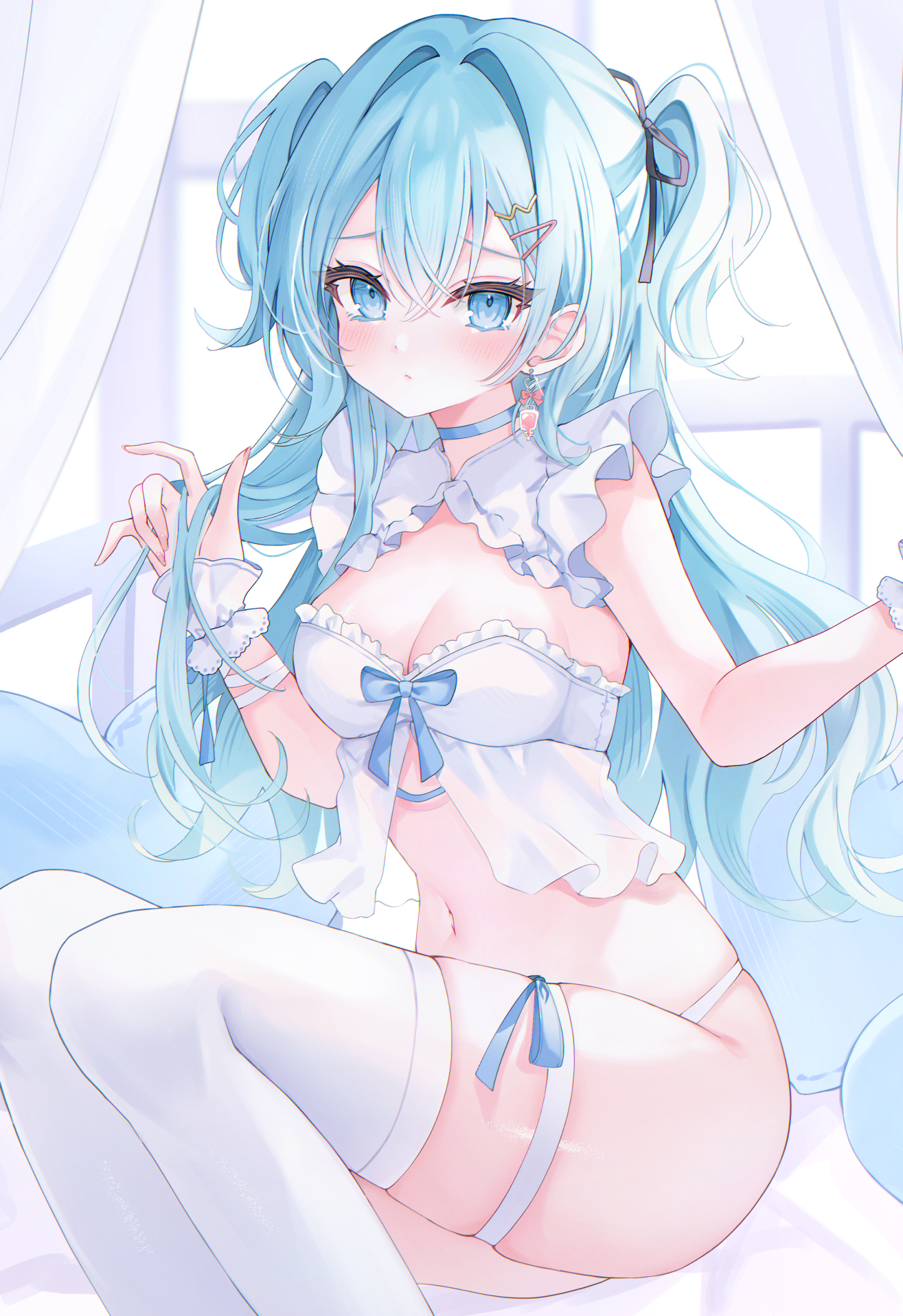 garter hiiragi_(hr_ccr) lingerie pantsu see_through thighhighs