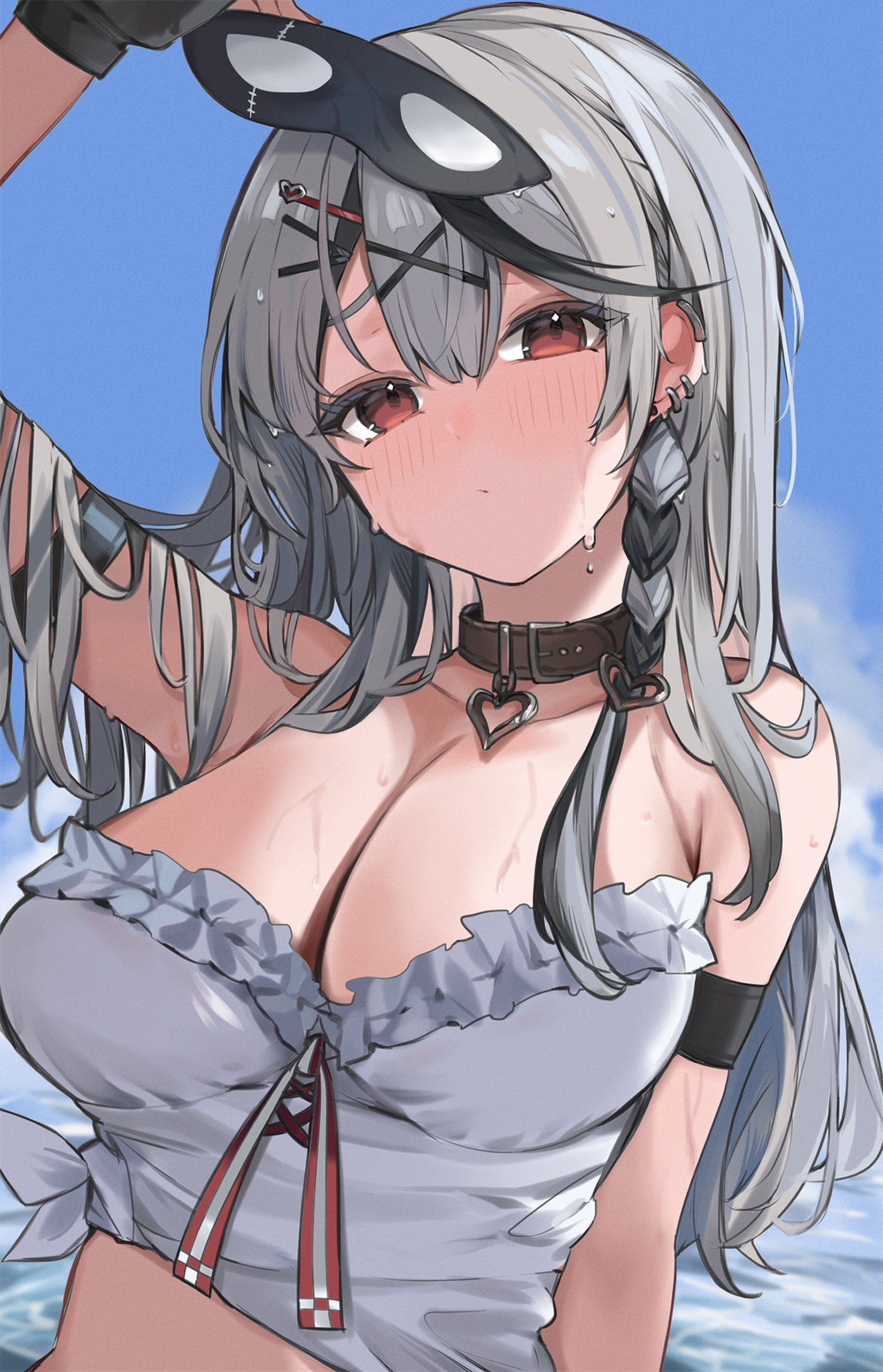 appleseed_(appleseed_art) hololive no_bra sakamata_chloe wet