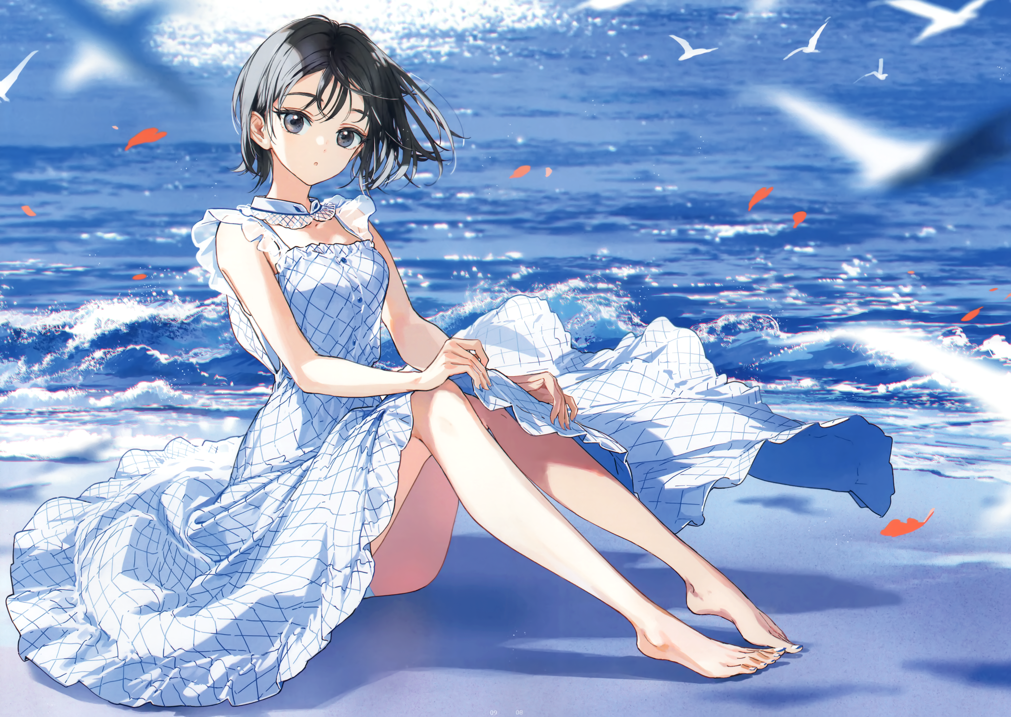 atelier_tiv_artworks dress pantsu see_through skirt_lift summer_dress tiv