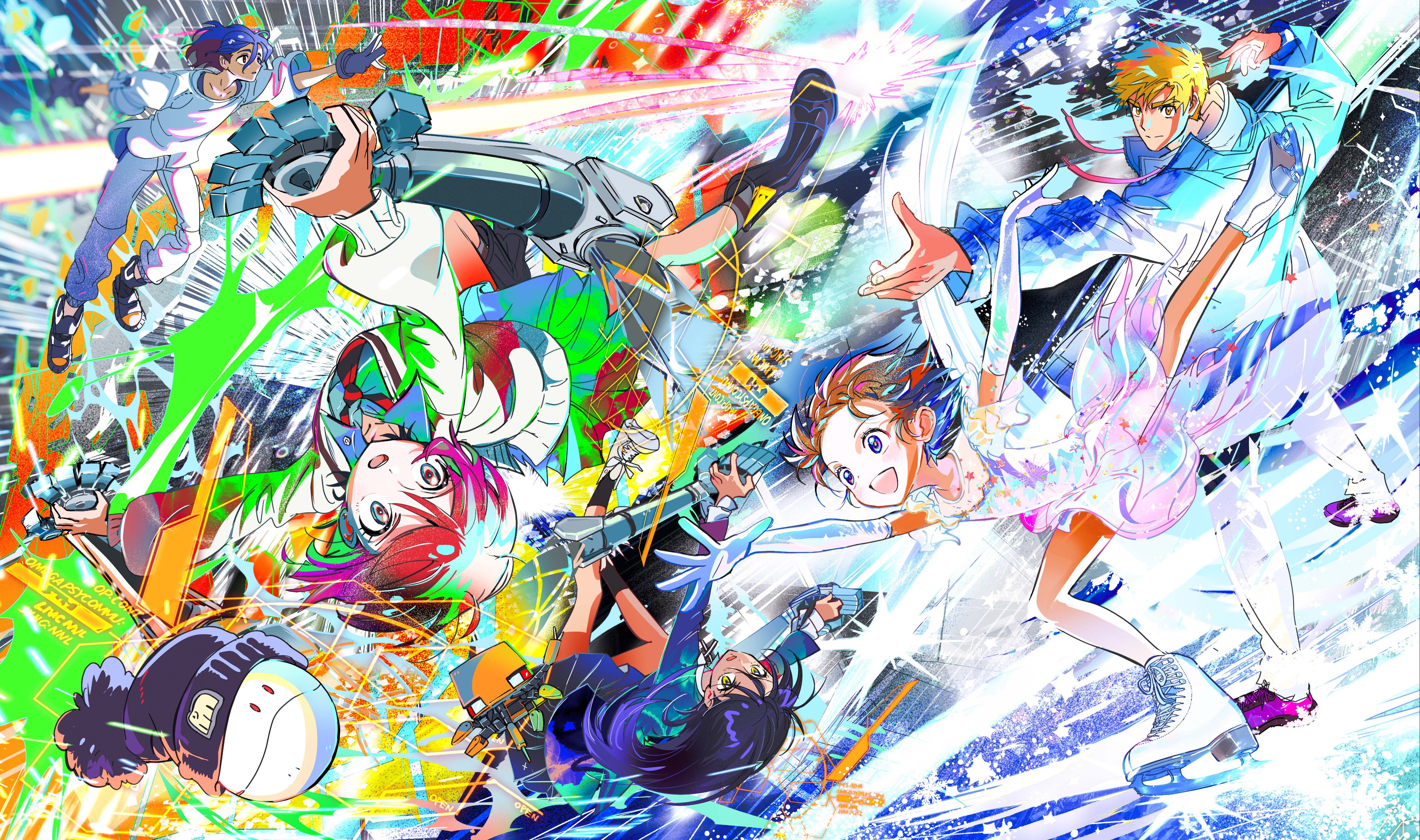 akeuraji_tsukasa amate_yuzuriha dress gquuuuuux gundam gundam_gquuuuuux haro konchi mecha medalist megane nyaan seifuku shuuji_itou sweater tsurumai_kada yuitsuka_inori