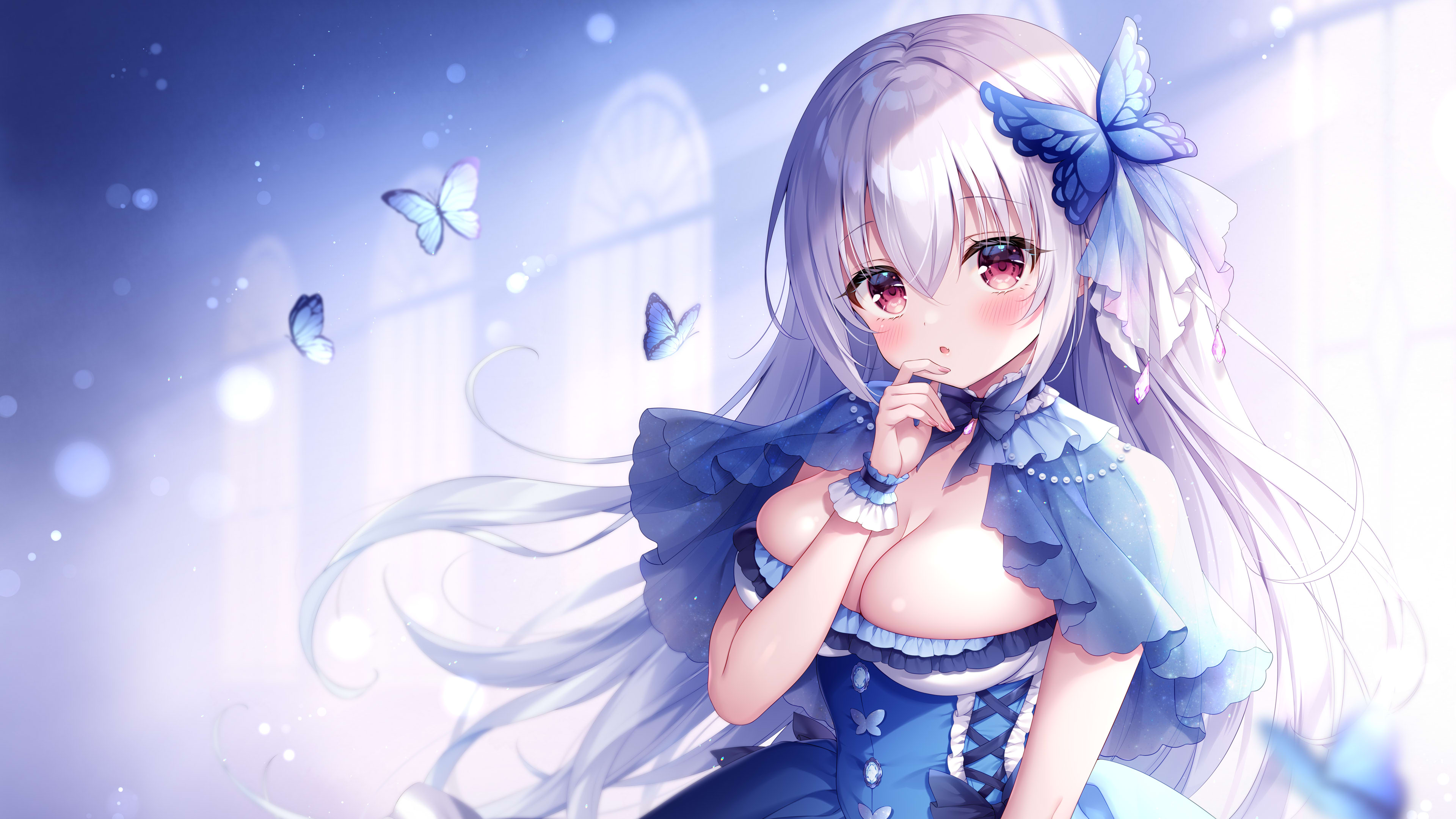 dress kyuuketsuki-chan_(mitsuba_choco) mitsuba_choco no_bra see_through wallpaper