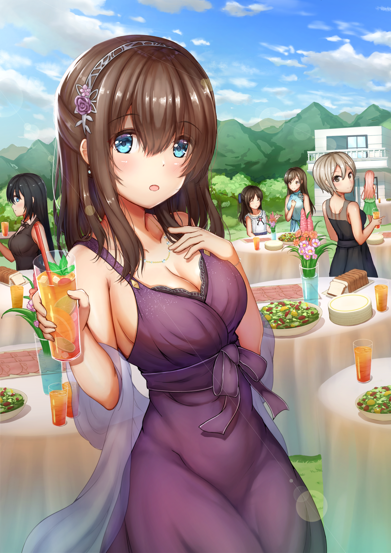 aiban cleavage dress nitta_minami sagisawa_fumika saionji_kotoka shiomi_shuuko summer_dress tachibana_arisu the_idolm@ster the_idolm@ster_cinderella_girls the_idolm@ster_cinderella_girls_u149