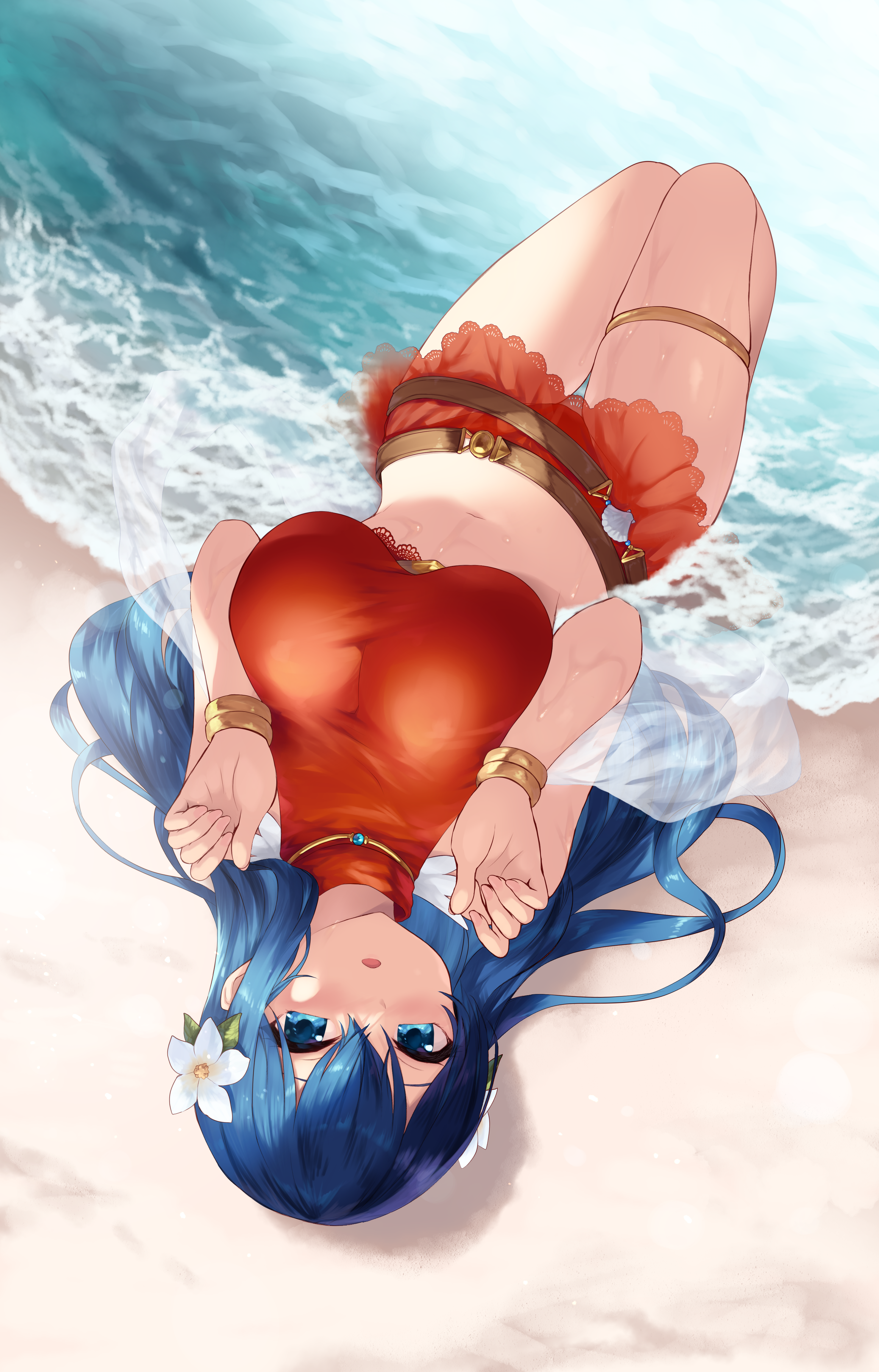 bikini breast_hold caeda_(fire_emblem) cait fire_emblem fire_emblem:_shin_ankoku_ryuu_to_hikari_no_ken garter see_through sheeda swimsuits wet