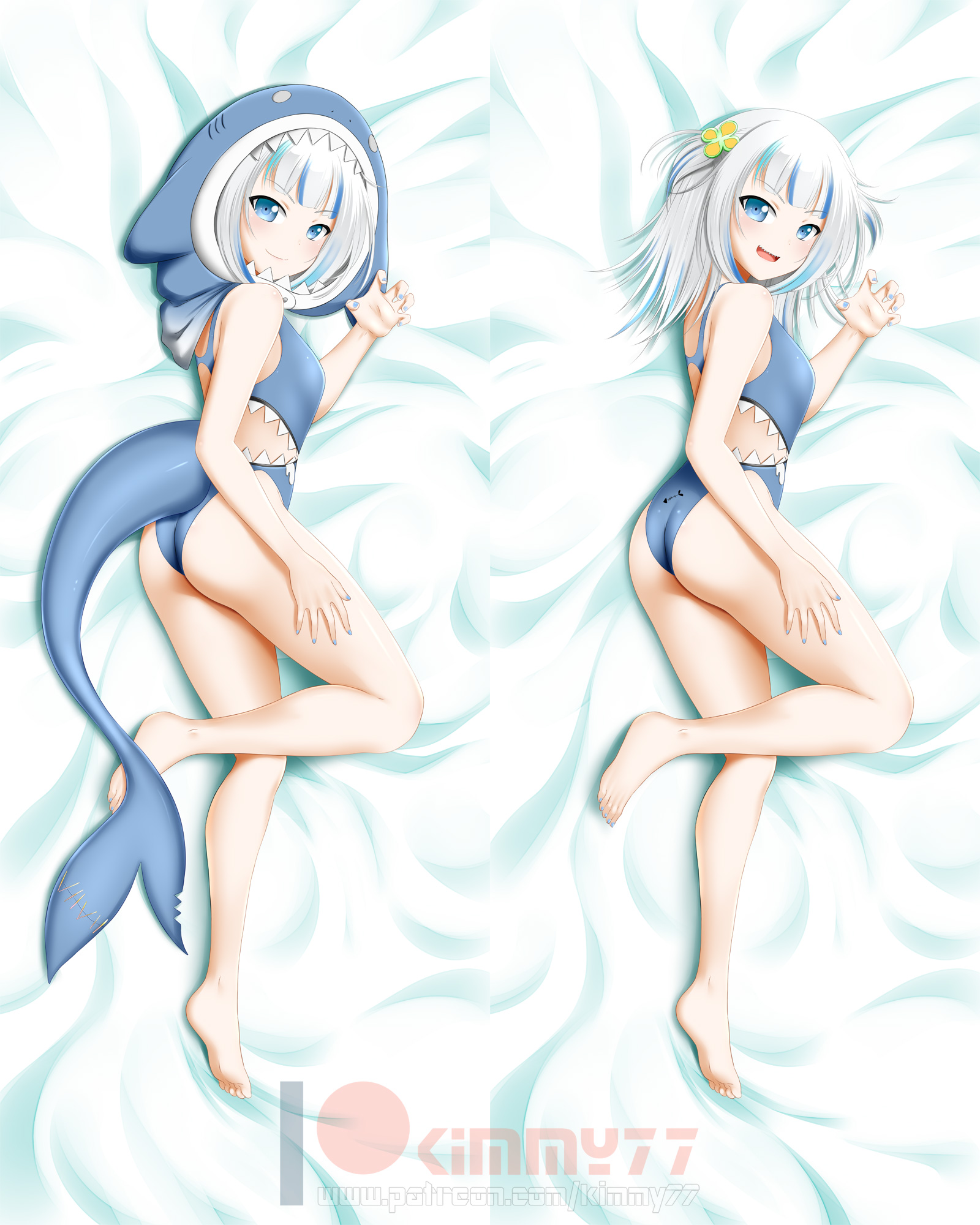 ass dakimakura gawr_gura hololive hololive_english kimmy77 swimsuits tail