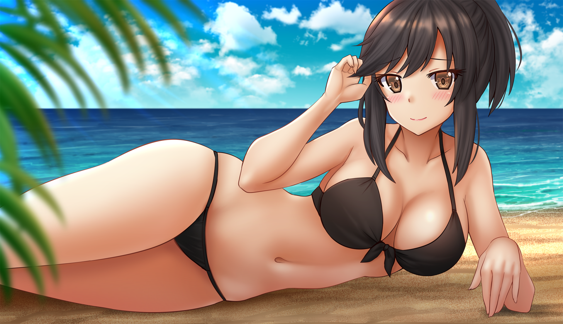 bikini cleavage ichijou_hotaru kazenokaze non_non_biyori swimsuits