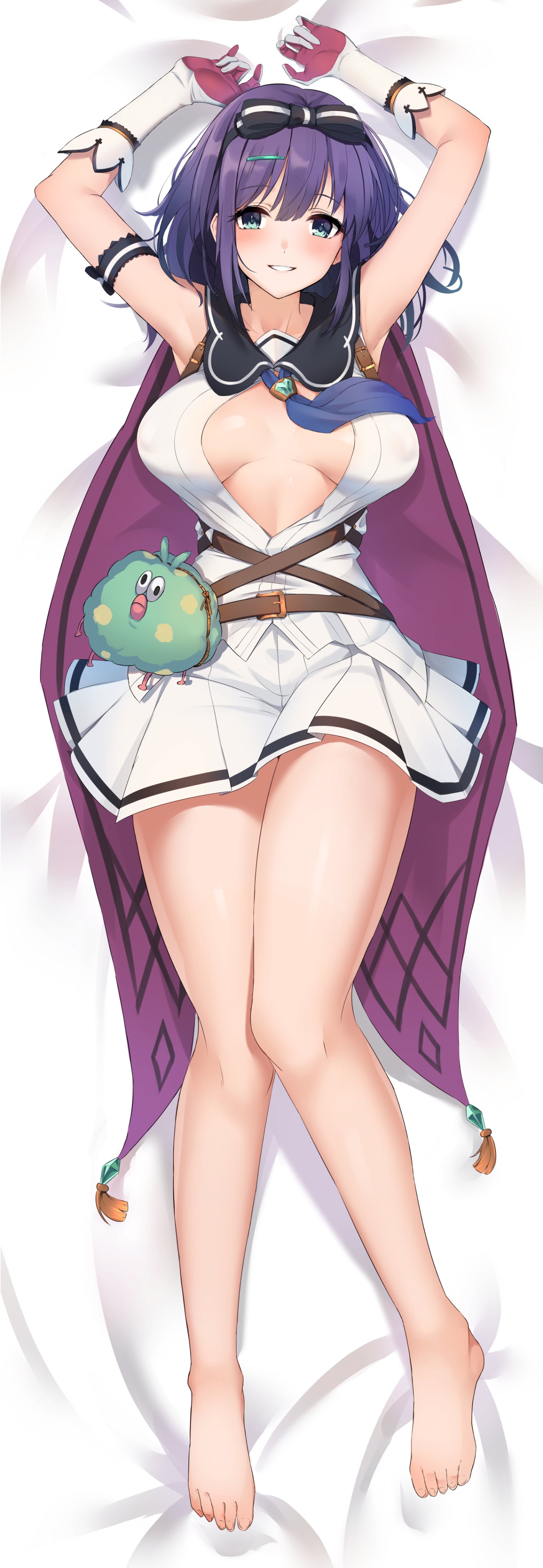 dakimakura erect_nipples maza_kisuke nagare_misora no_bra open_shirt princess_connect princess_connect!_re:dive