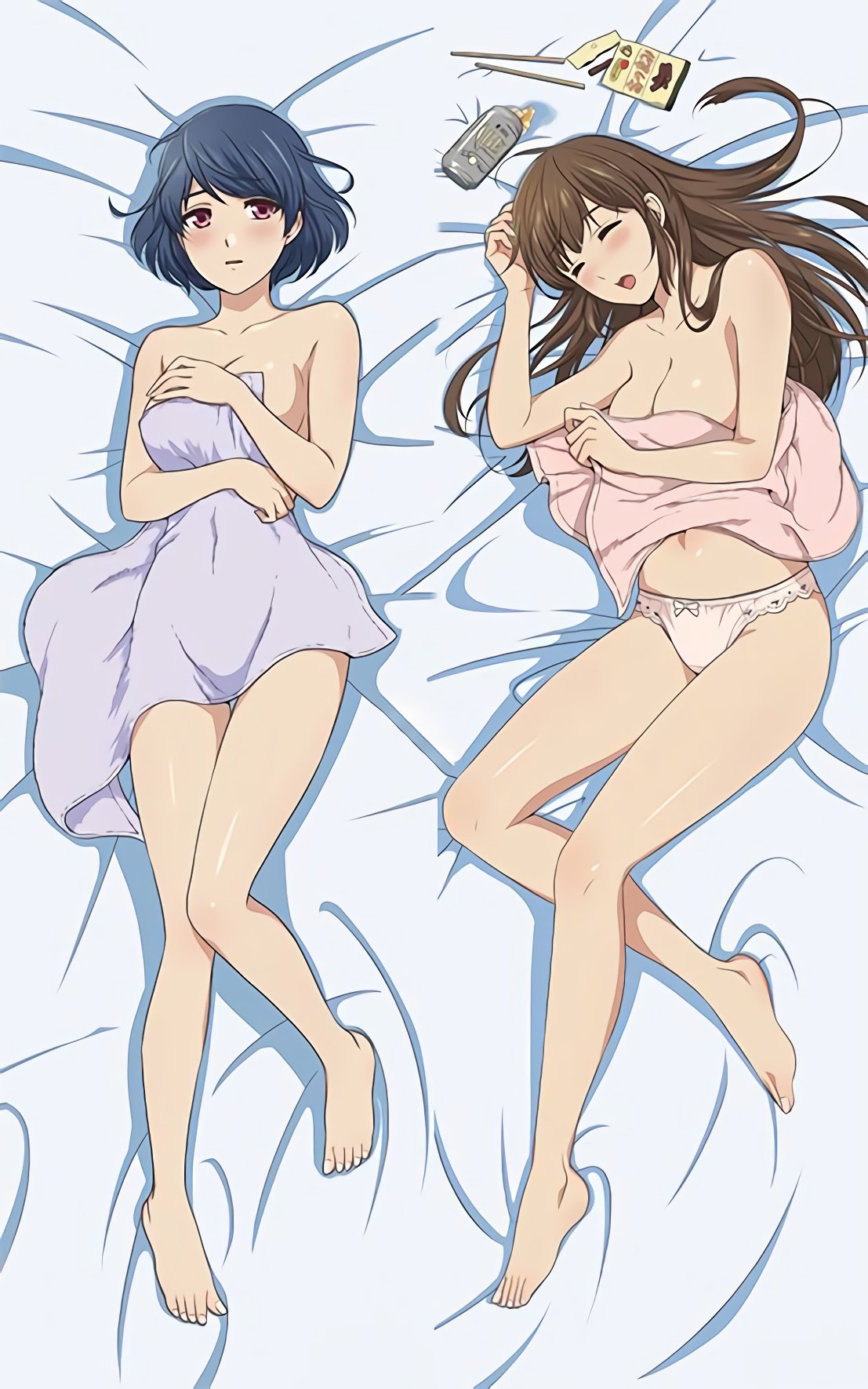 domestic na kanojo tachibana hina tachibana rui breast hold dakimakura feet...