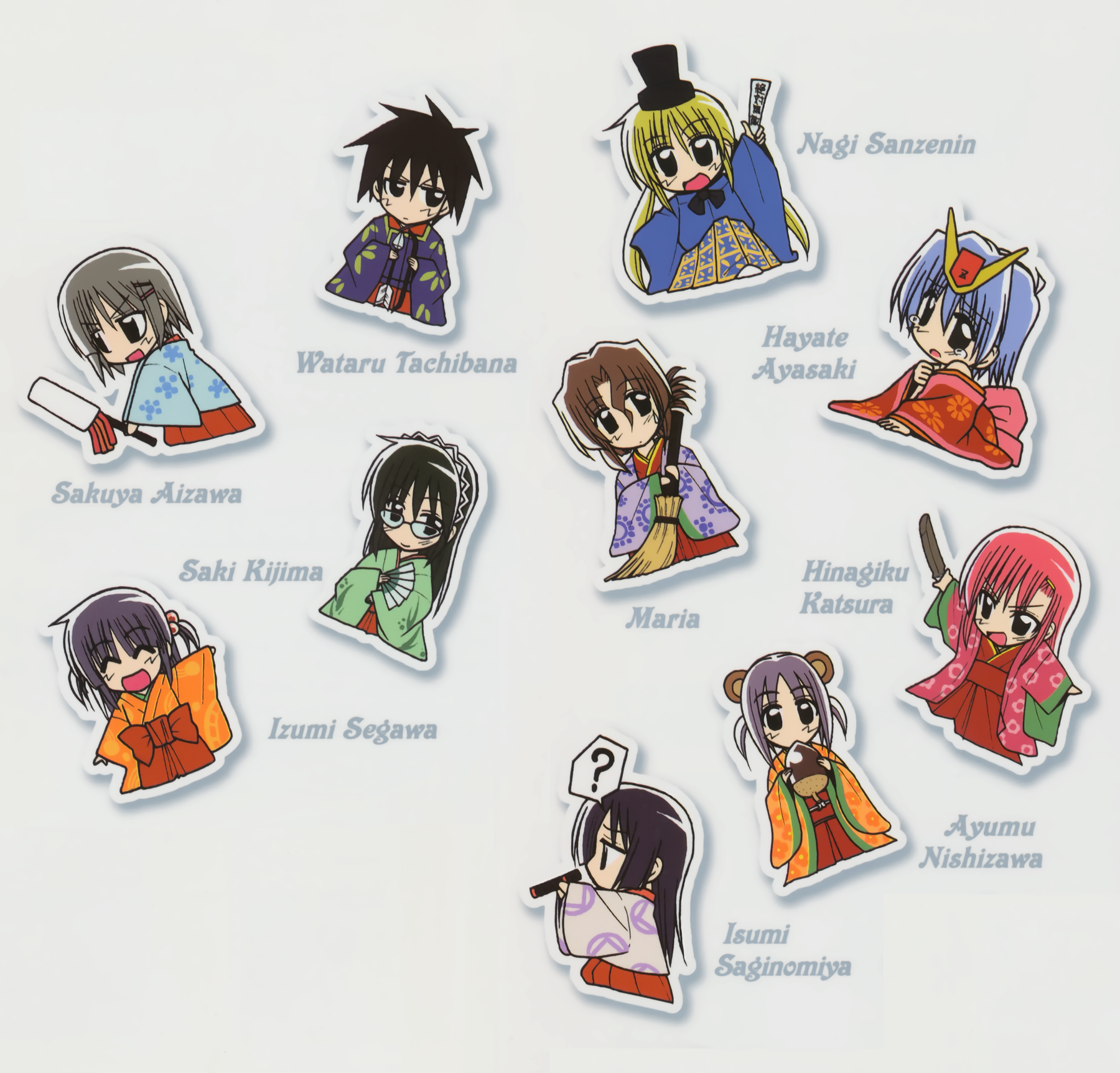 aizawa_sakuya ayasaki_hayate chibi hata_kenjirou hayate_no_gotoku japanese_clothes katsura_hinagiku kijima_saki maria nishizawa_ayumu saginomiya_isumi sanzenin_nagi segawa_izumi tachibana_wataru