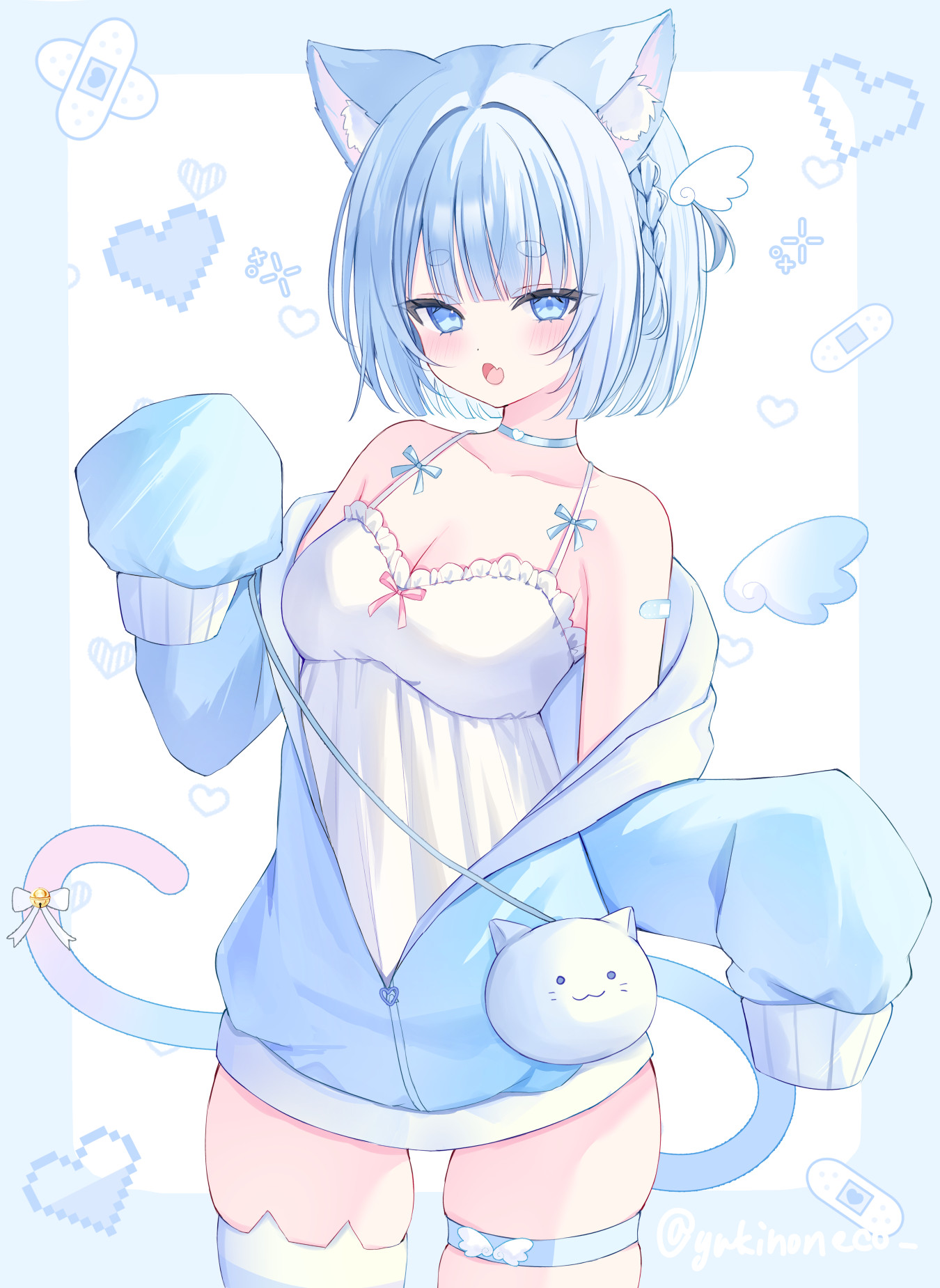 animal_ears garter lingerie nekomimi pajama suineco tail thighhighs