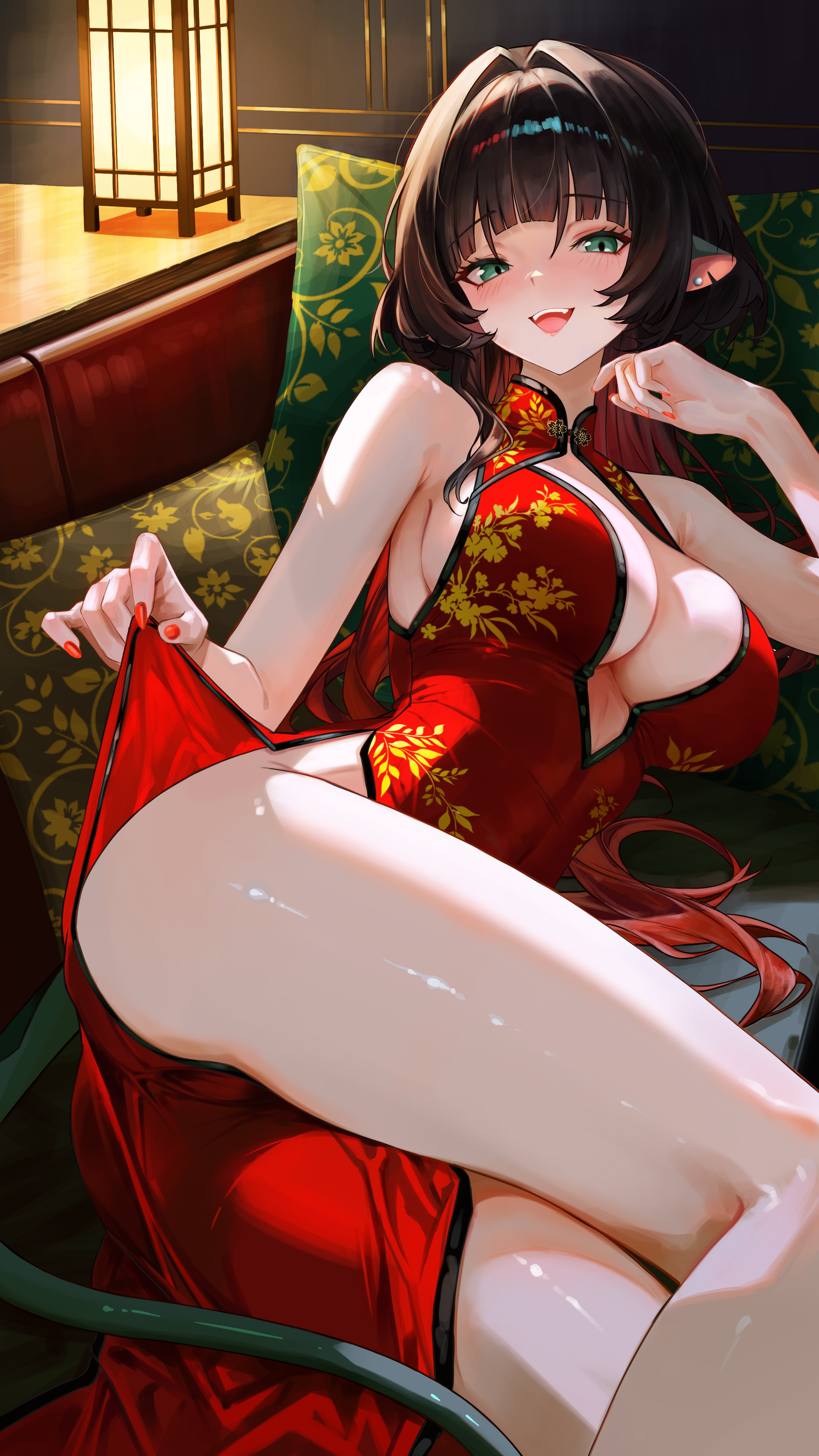 animal_ears chinadress jane_doe junwon09 no_bra skirt_lift zenless_zone_zero