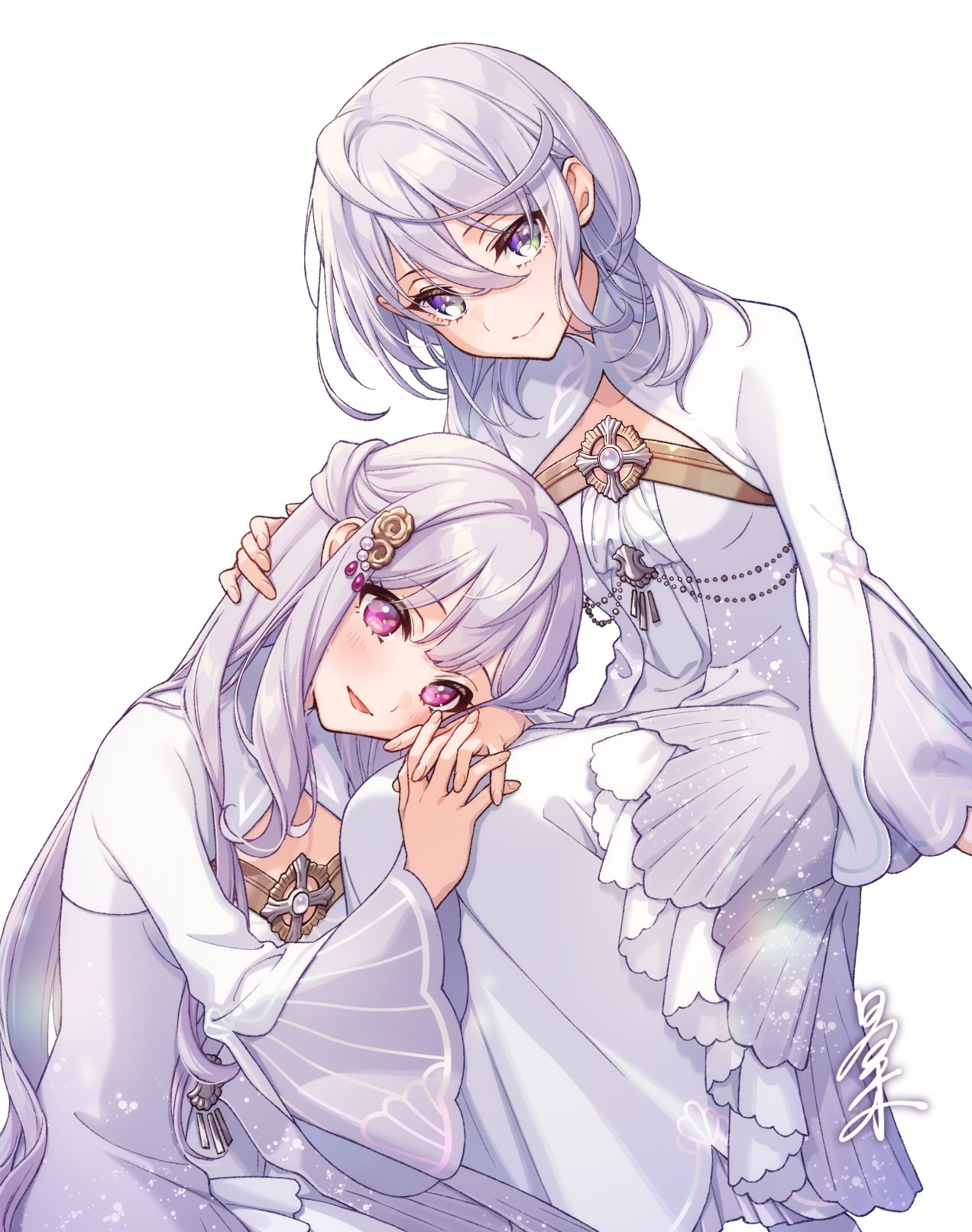 dress kanpeki_sugite_kawaige_ga_nai_to_konyaku_haki_sareta_seijo_wa_ringoku_ni_urareru masami mia_adenauer philia_adenauer yuri