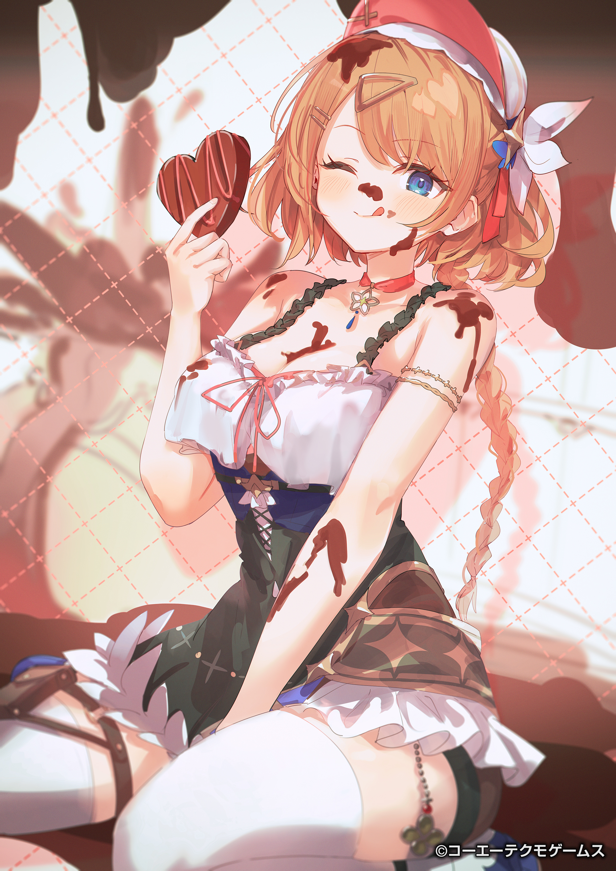 atelier atelier_resleriana cream garter koei_tecmo makihitsuji resna_sternenlicht thighhighs valentine