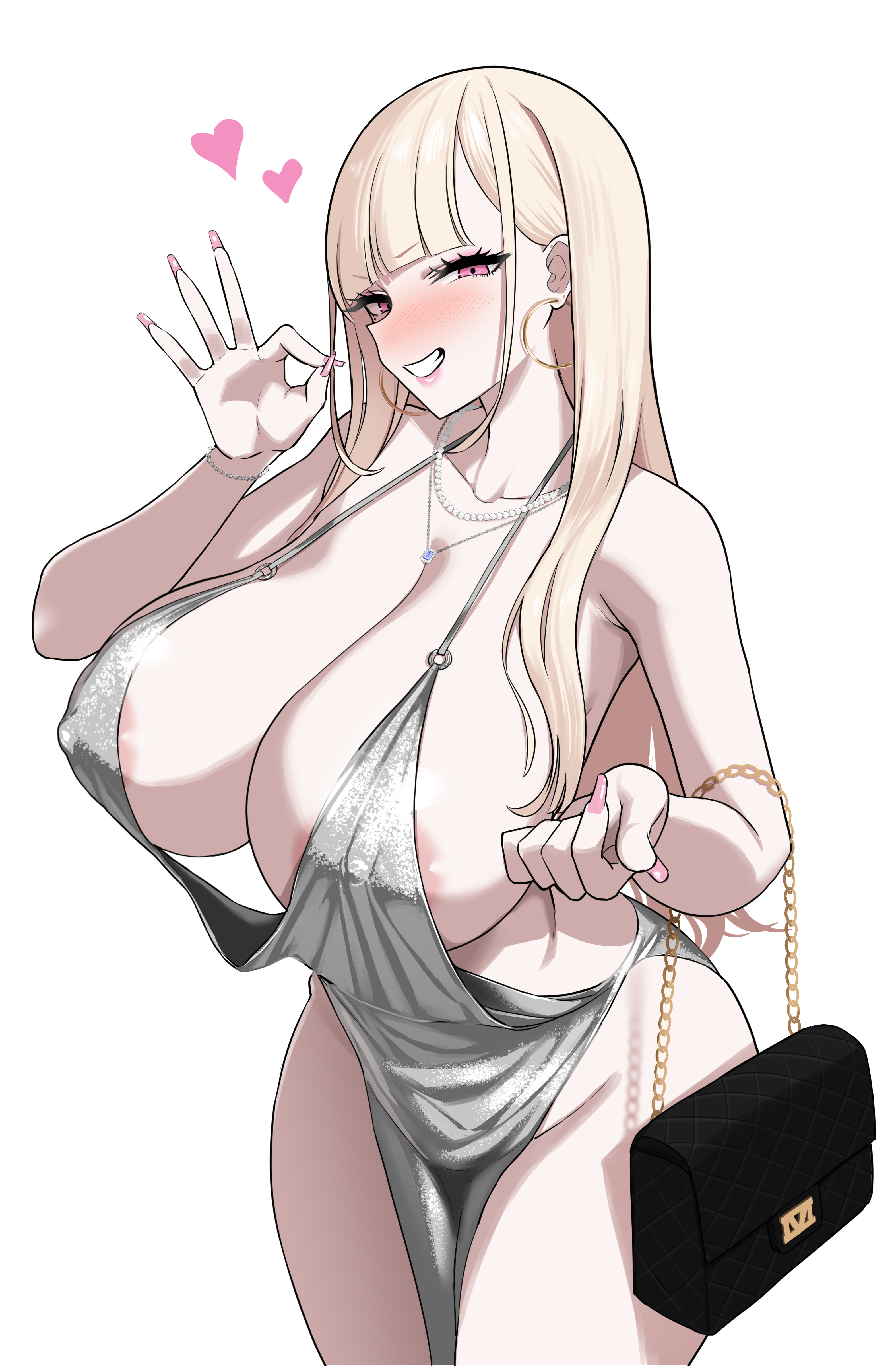 areola azur_lane cosplay dress erect_nipples nakamura_misaki nanae no_bra nopan st._louis_(azur_lane)
