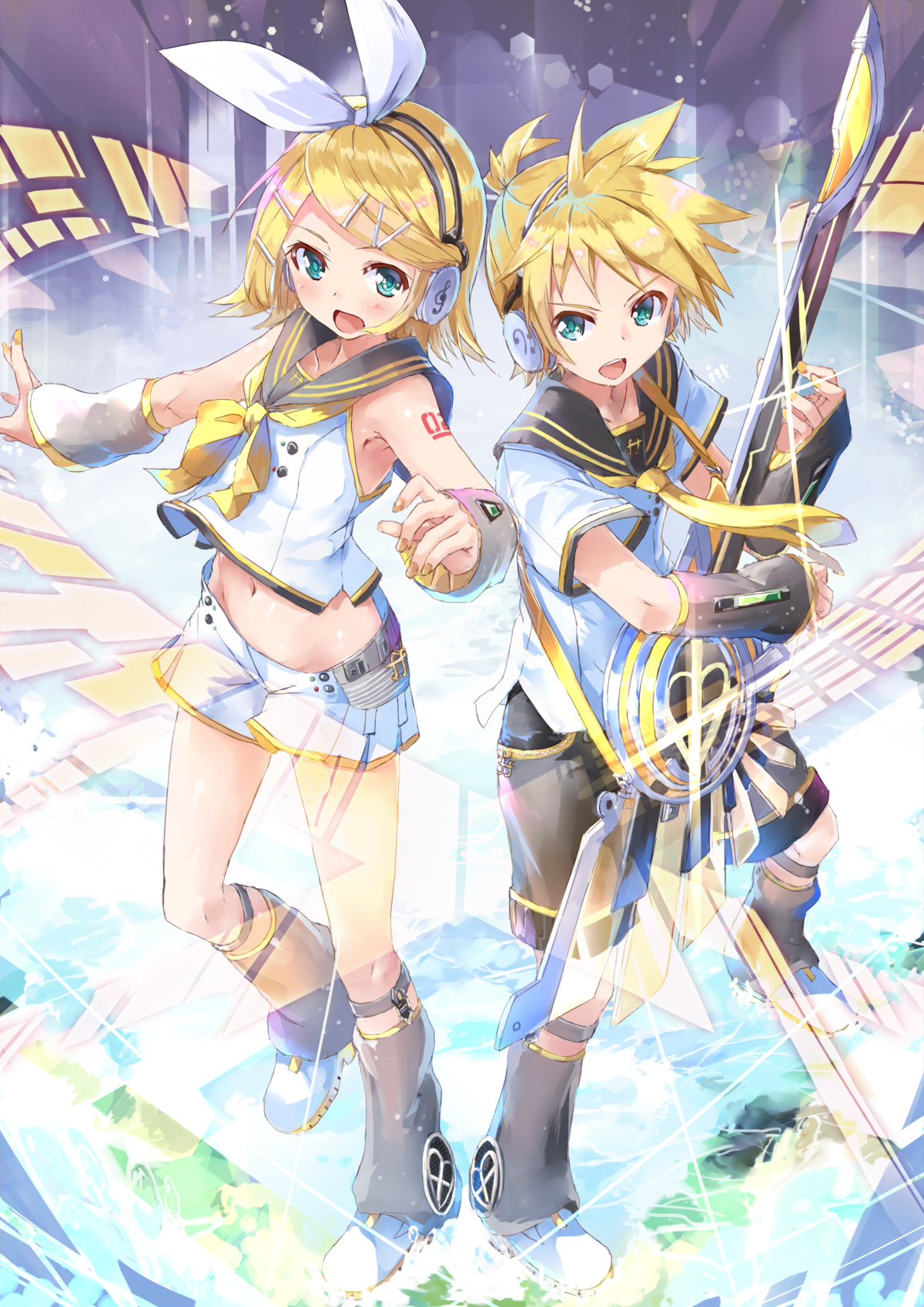 daidou (demitasse) vocaloid kagamine len kagamine rin guitar tattoo ...