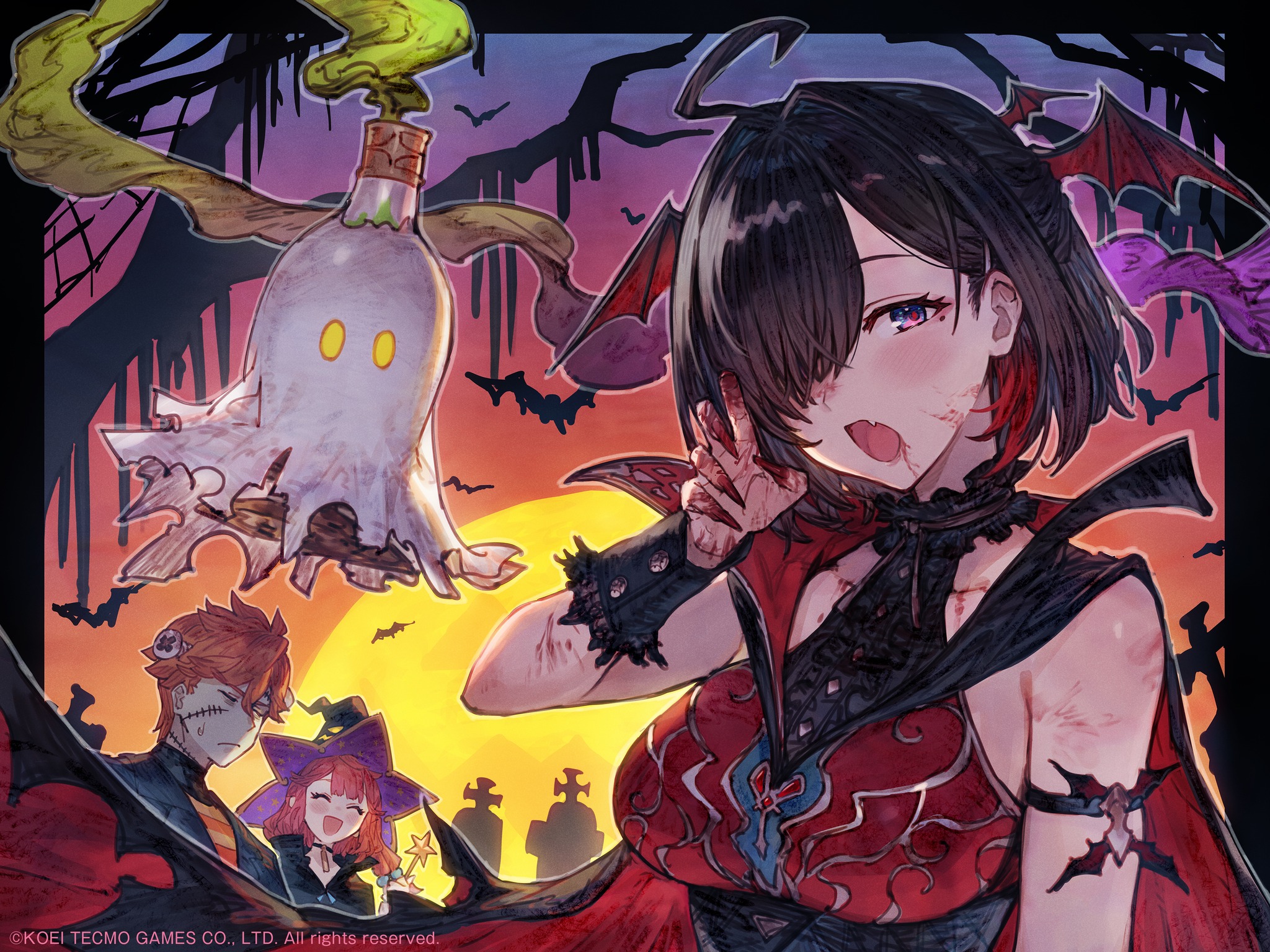 atelier atelier_yumia benitama blood flammi halloween isla_von_duerer koei_tecmo viktor_von_duerer weapon wings witch yumia_liessfeldt