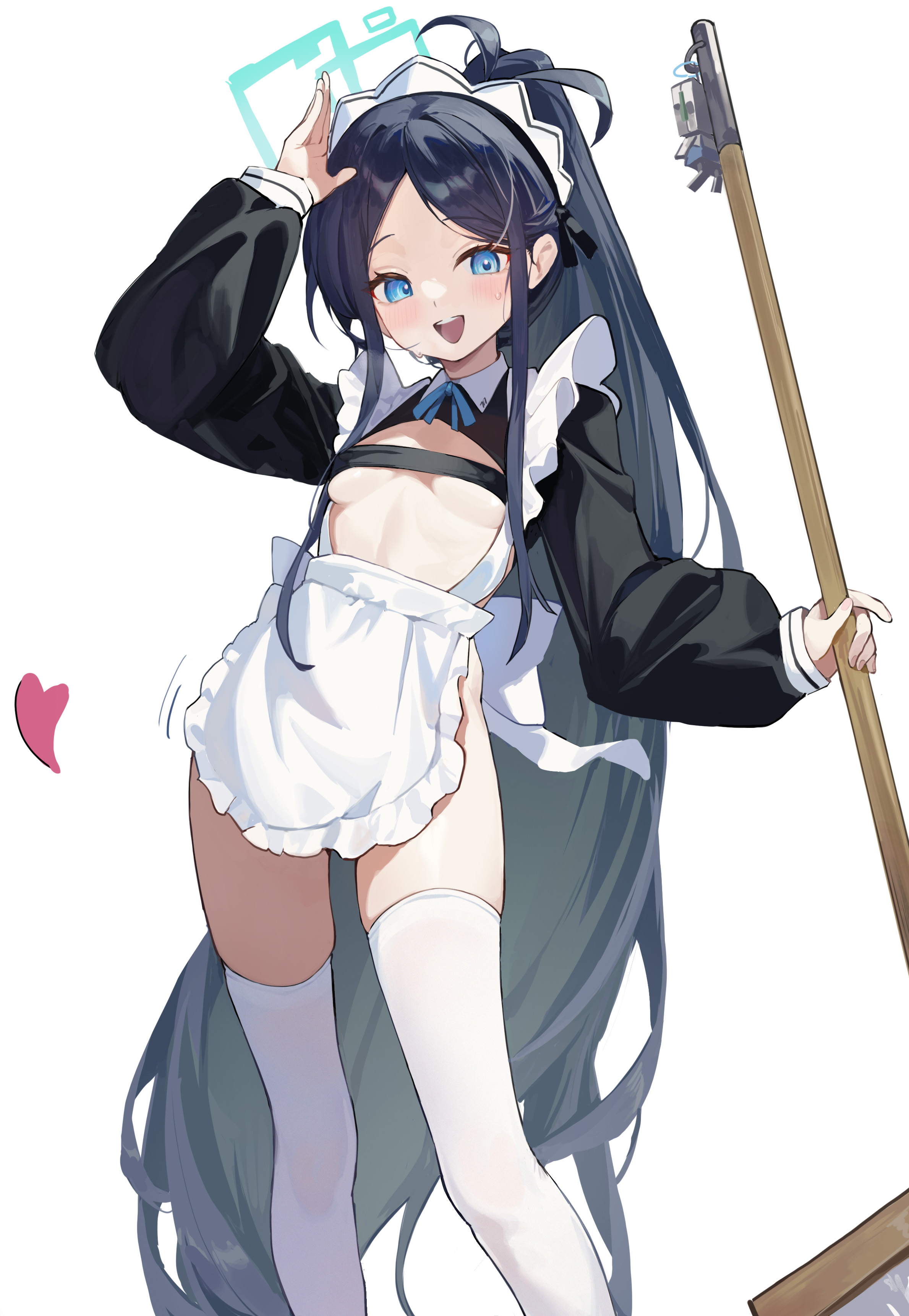 blue_archive halo loli maid no_bra suye tendou_arisu thighhighs