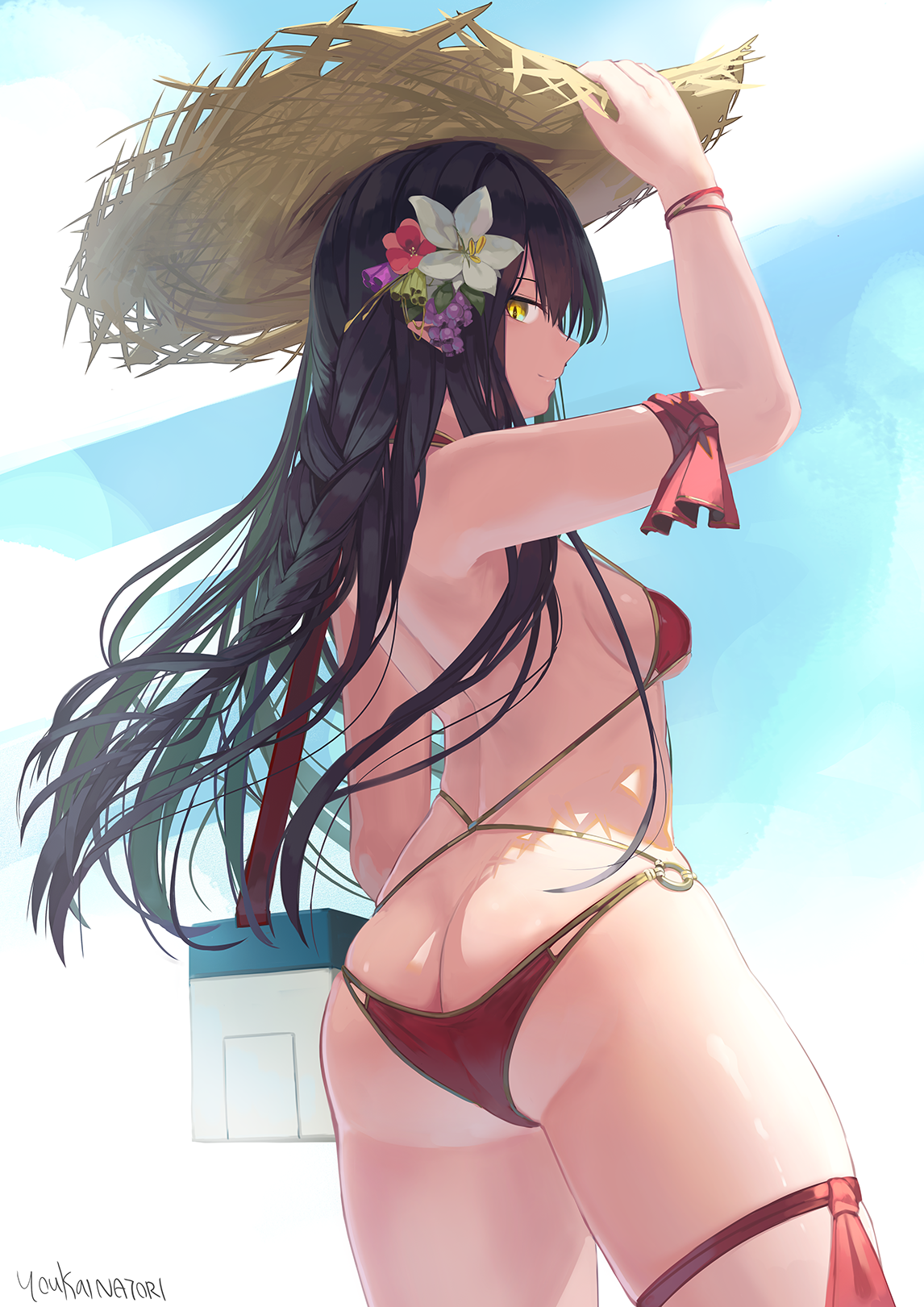 ass bikini garter natori_youkai swimsuits thong