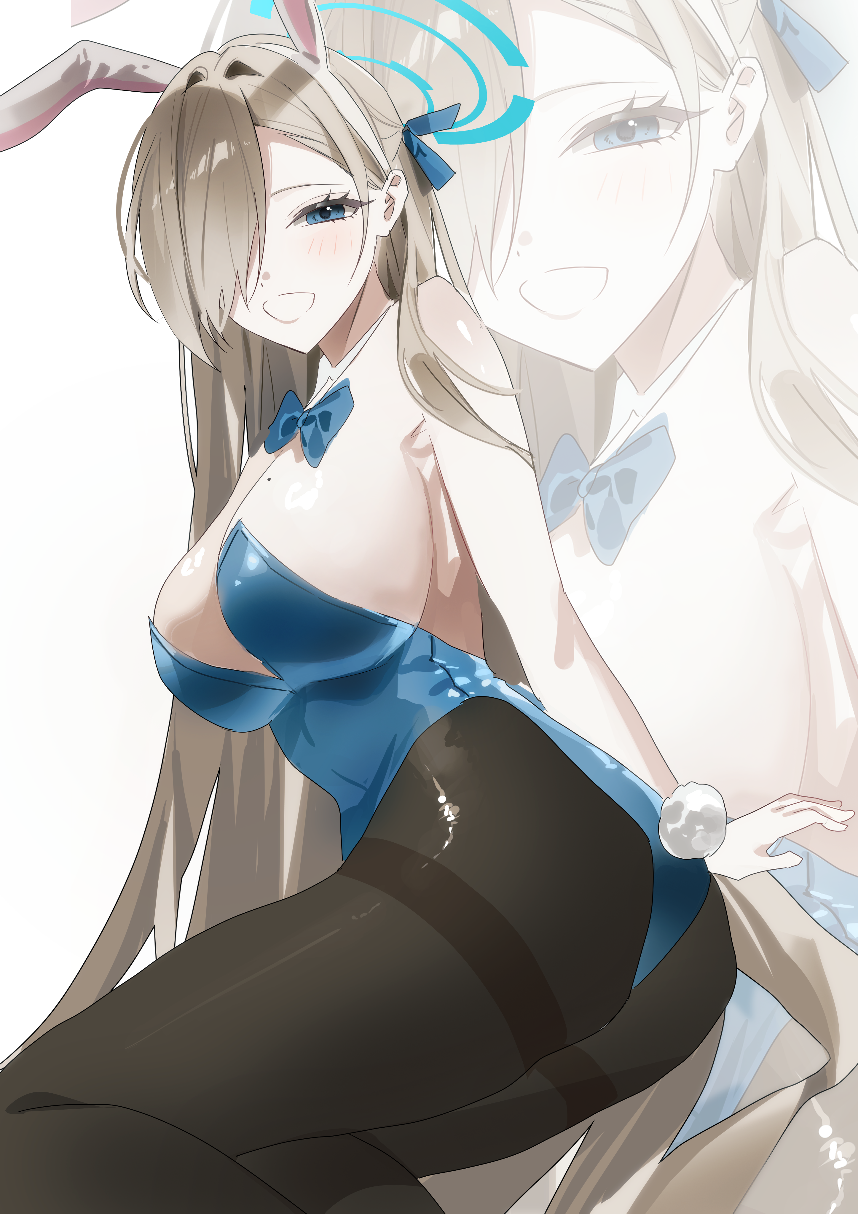 animal_ears blue_archive bunny_ears bunny_girl halo ichinose_asuna no_bra pantyhose pibag tail