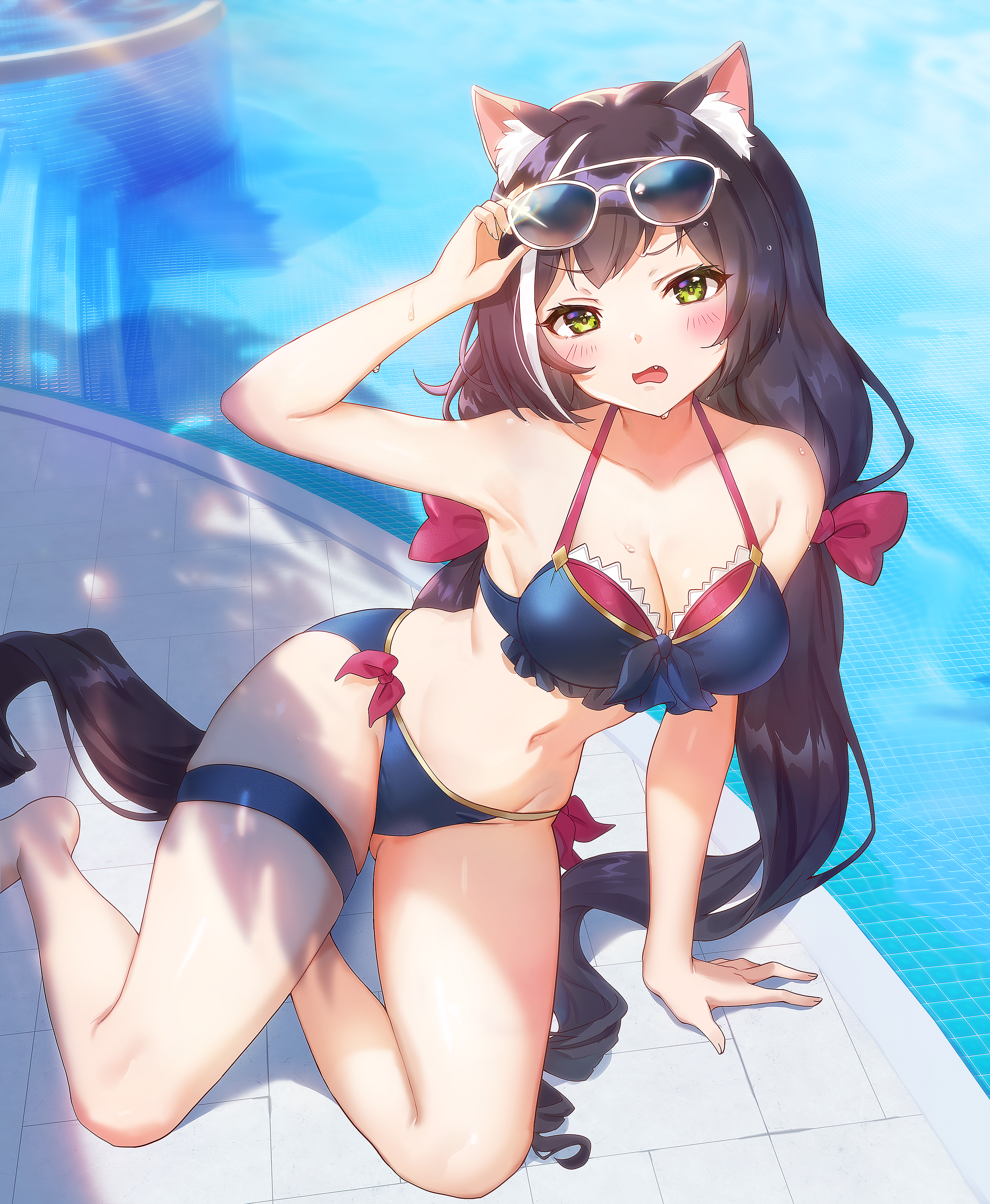 animal_ears bikini cleavage garter karyl_(princess_connect) megane nekomimi pn_(wnsl216) princess_connect princess_connect!_re:dive swimsuits