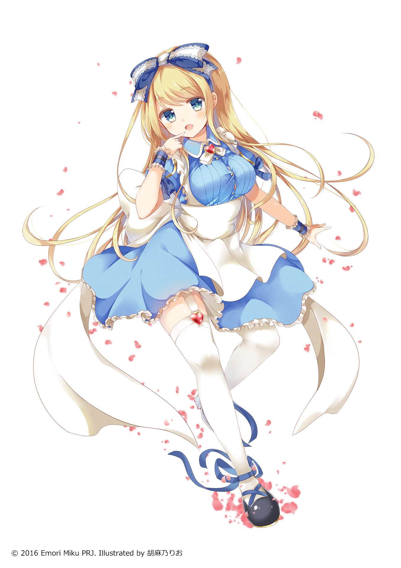 alice alice_in_wonderland dress emori_miku_project emu_alice gomano_rio stockings thighhighs